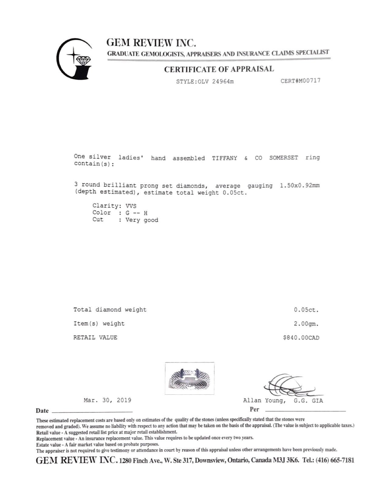 Tiffany & Co. Diamond Somerset Ring