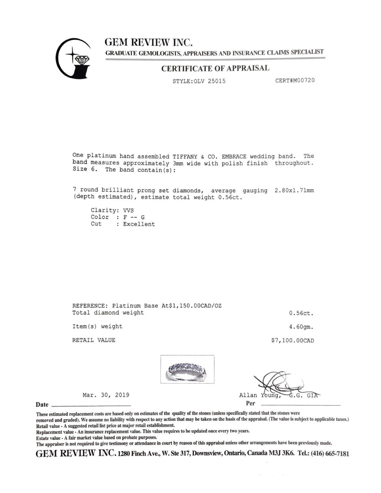 Tiffany & Co. Embrace Diamond Band Ring