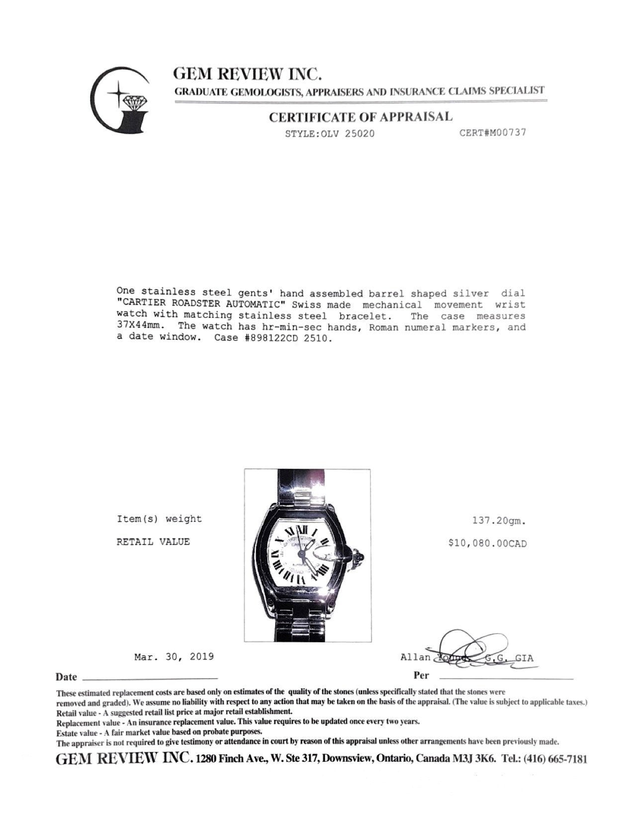 Cartier Roadster Watch