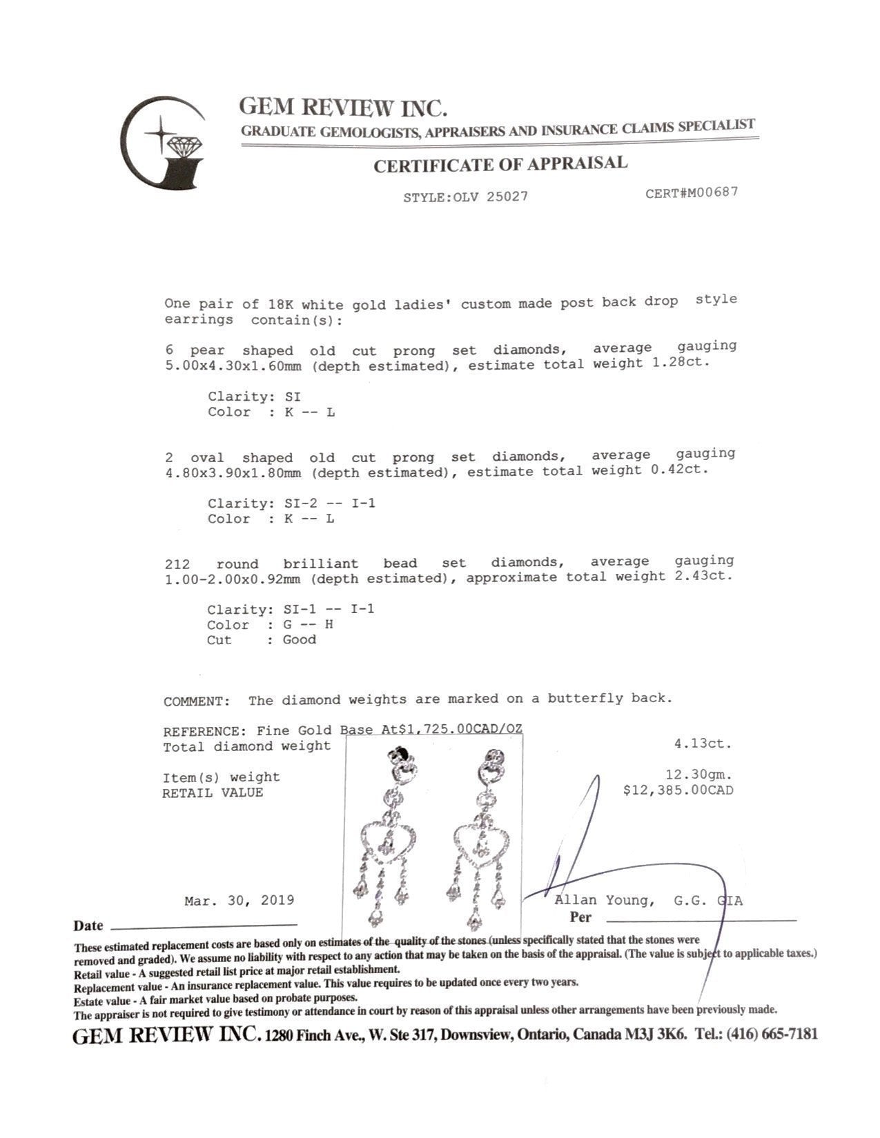 Antique Diamond Drop Earrings