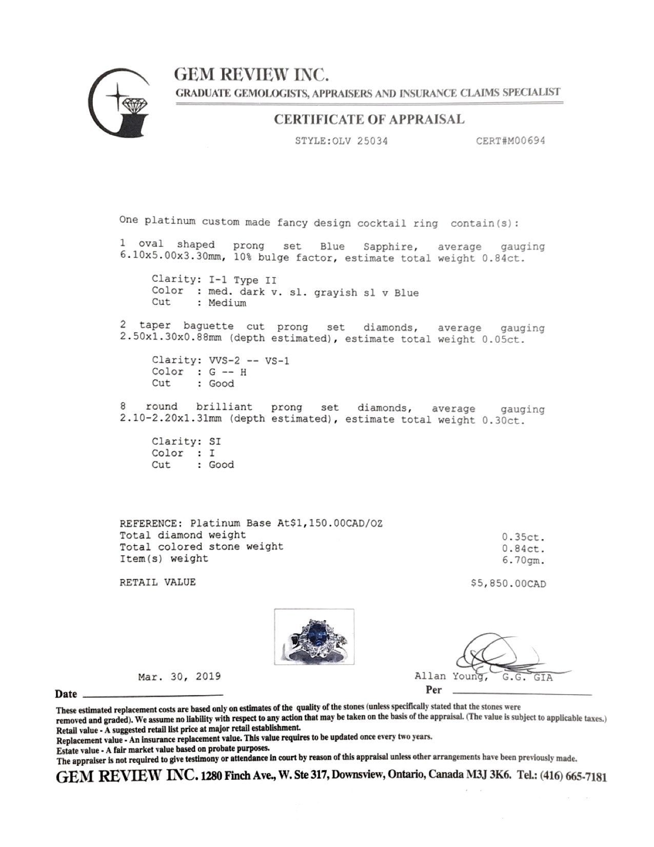 Blue Sapphire & Diamond Cocktail Ring