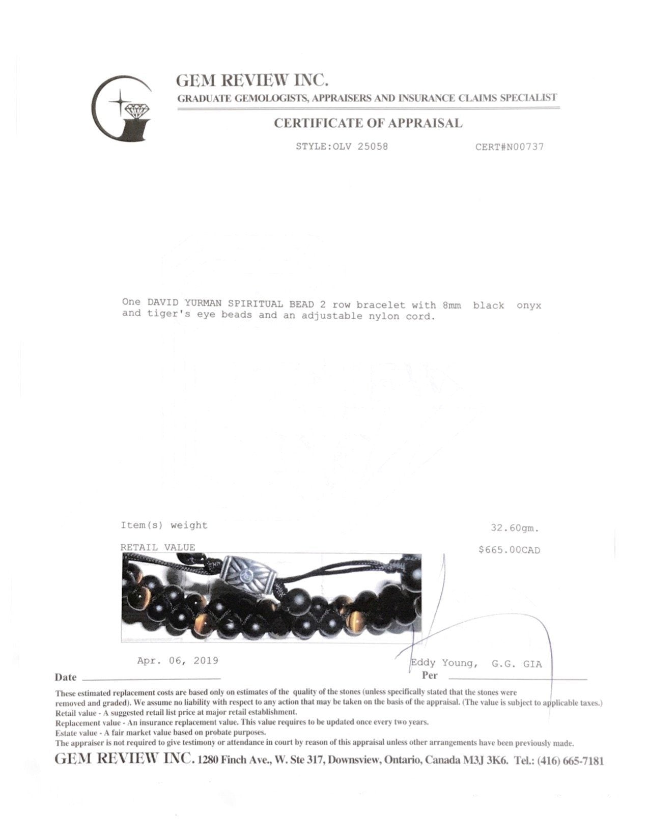 David Yurman Spiritual Bead Two-Row Bracelet with Black Onyx & Tiger's Eye