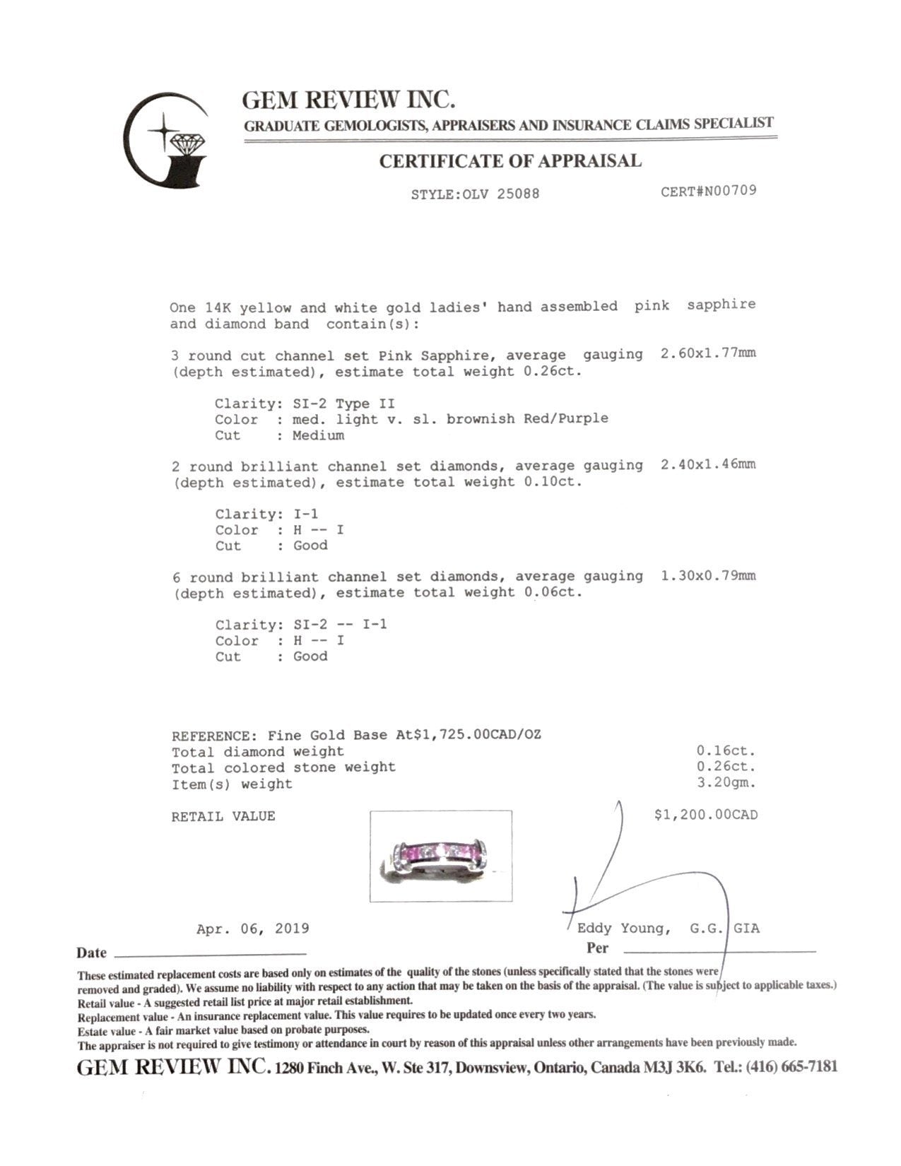 Pink Sapphire & Diamond Band Ring