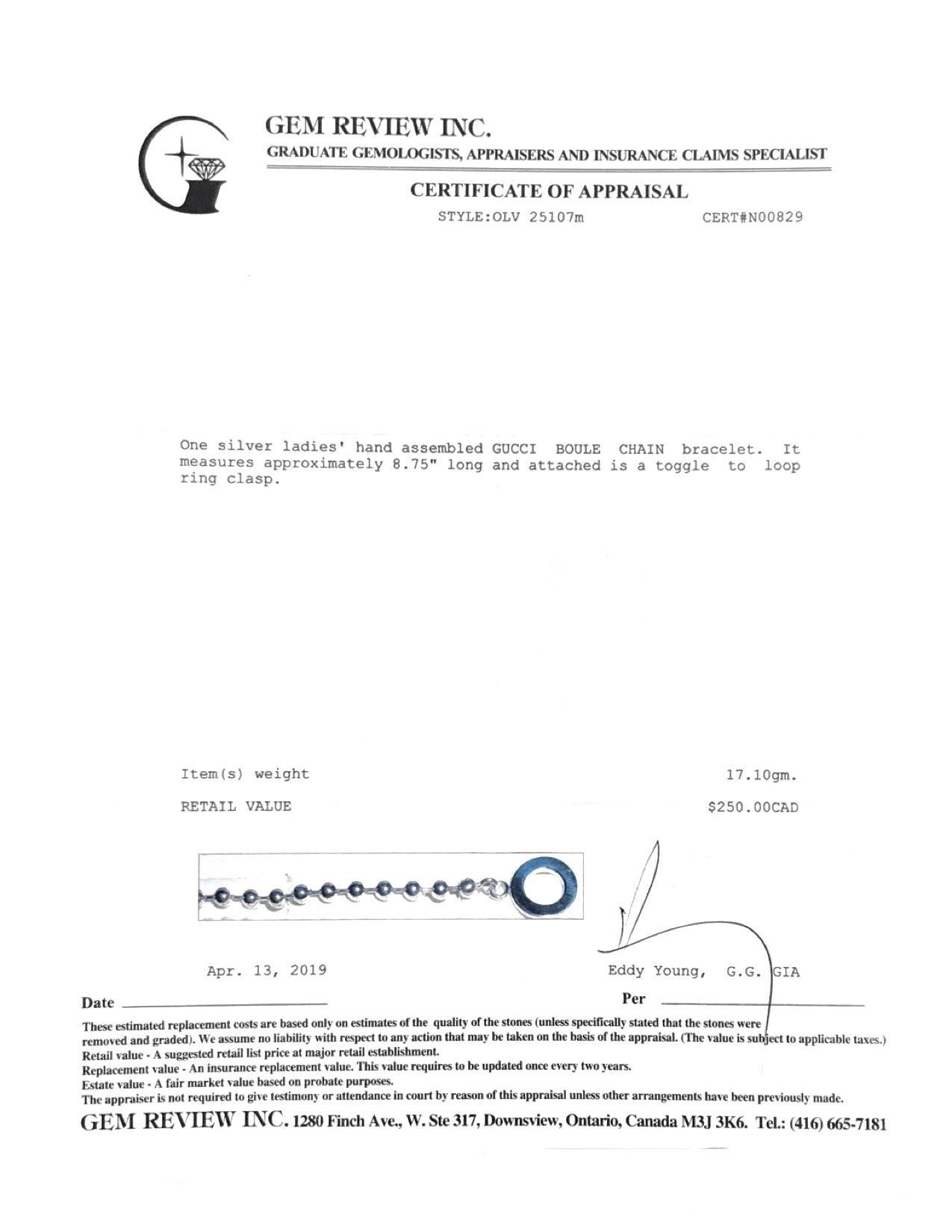 Gucci Boule Chain Toggle Bracelet