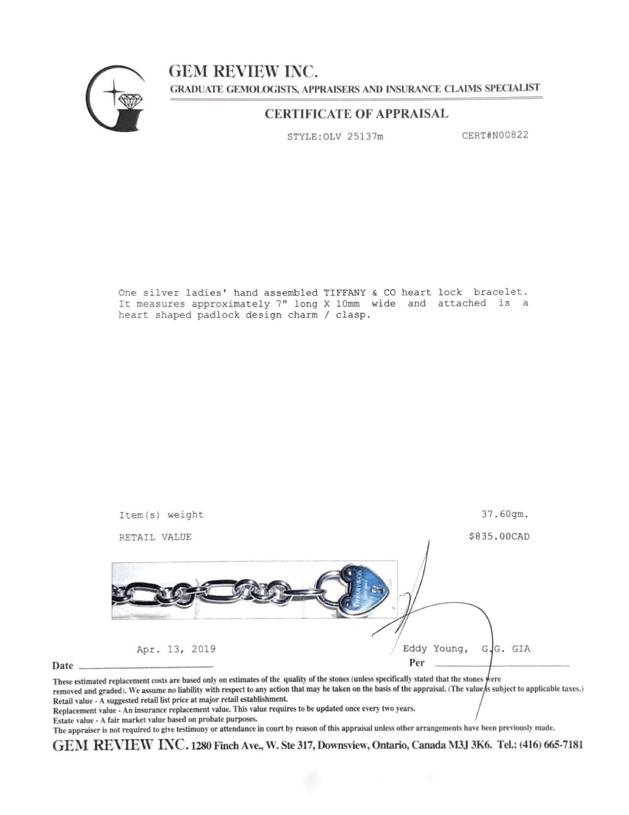 Tiffany & Co. Heart Lock Bracelet