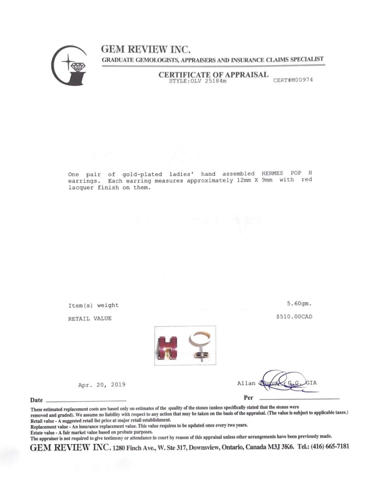 Hermes Pop H Earrings