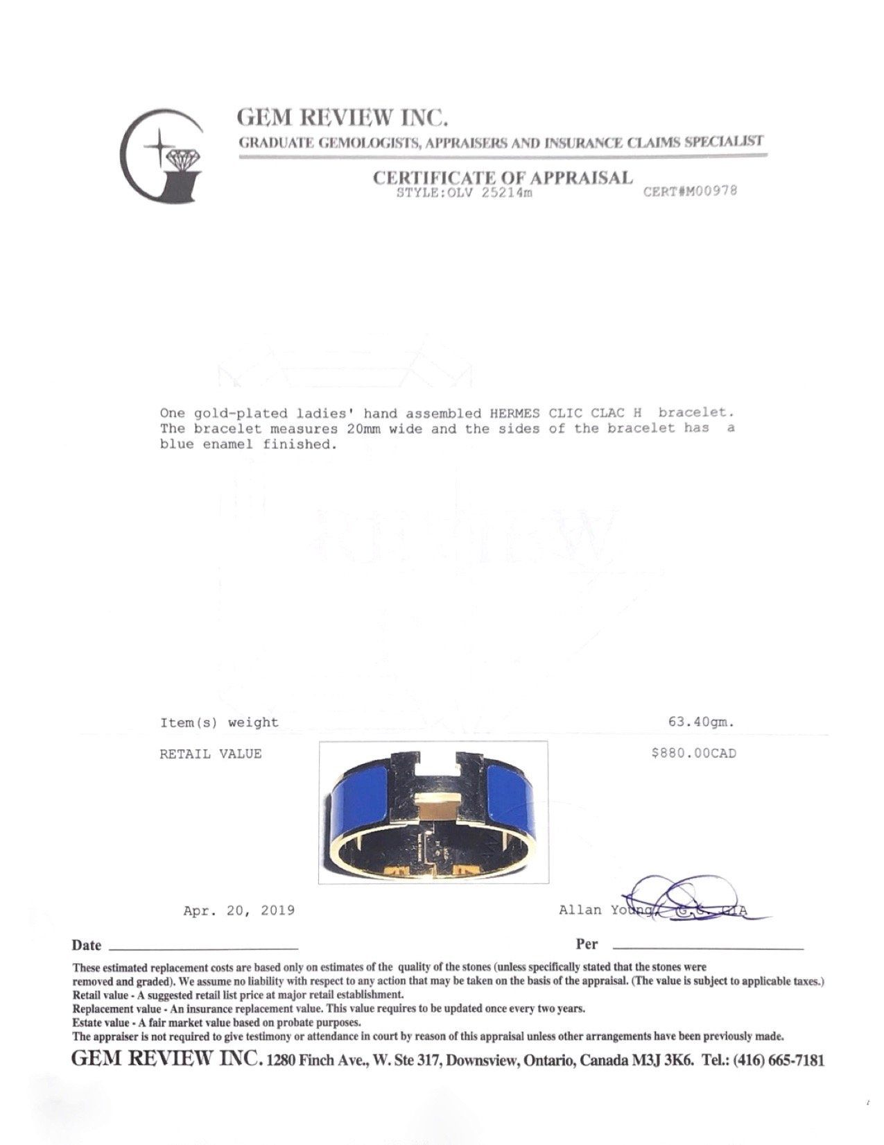 Hermes Clic Clac H Bracelet