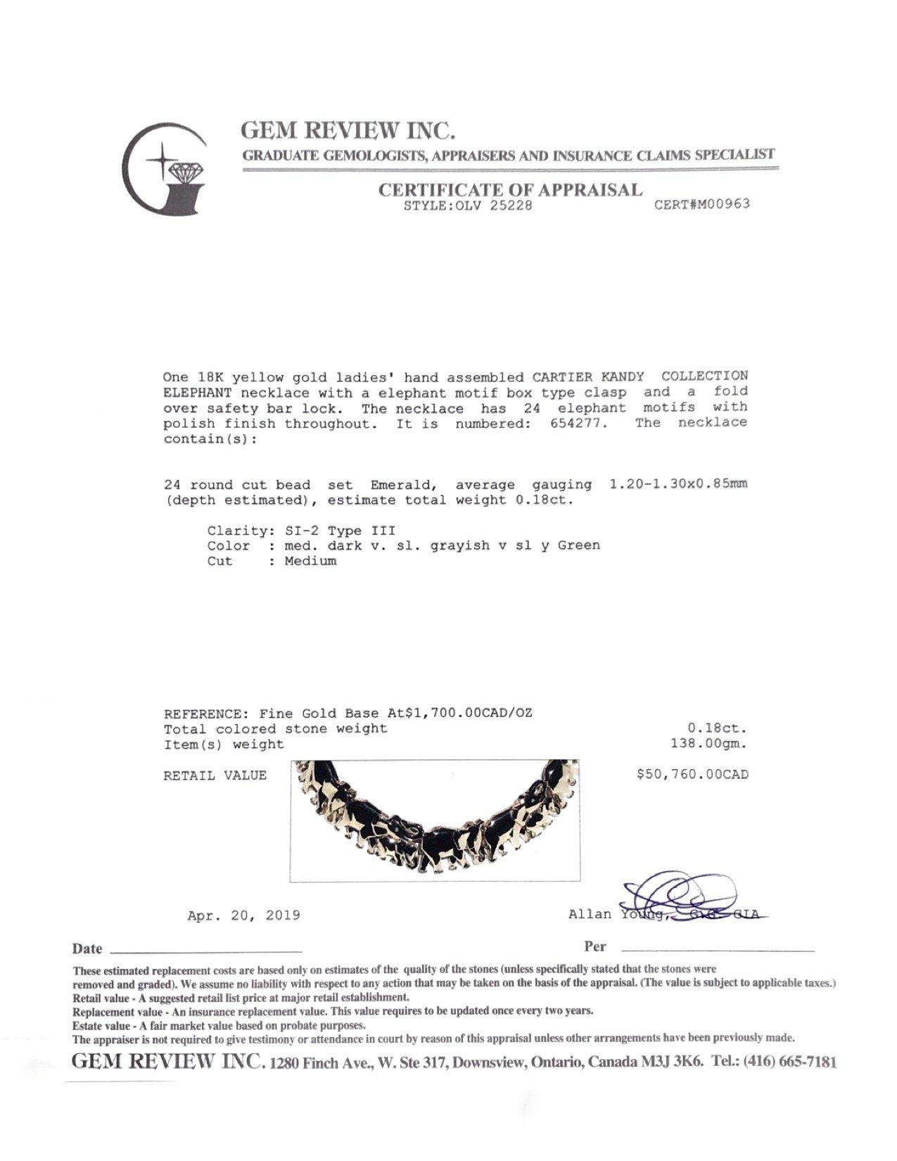 Cartier Rare Khandy Collection Vintage Elephant Necklace