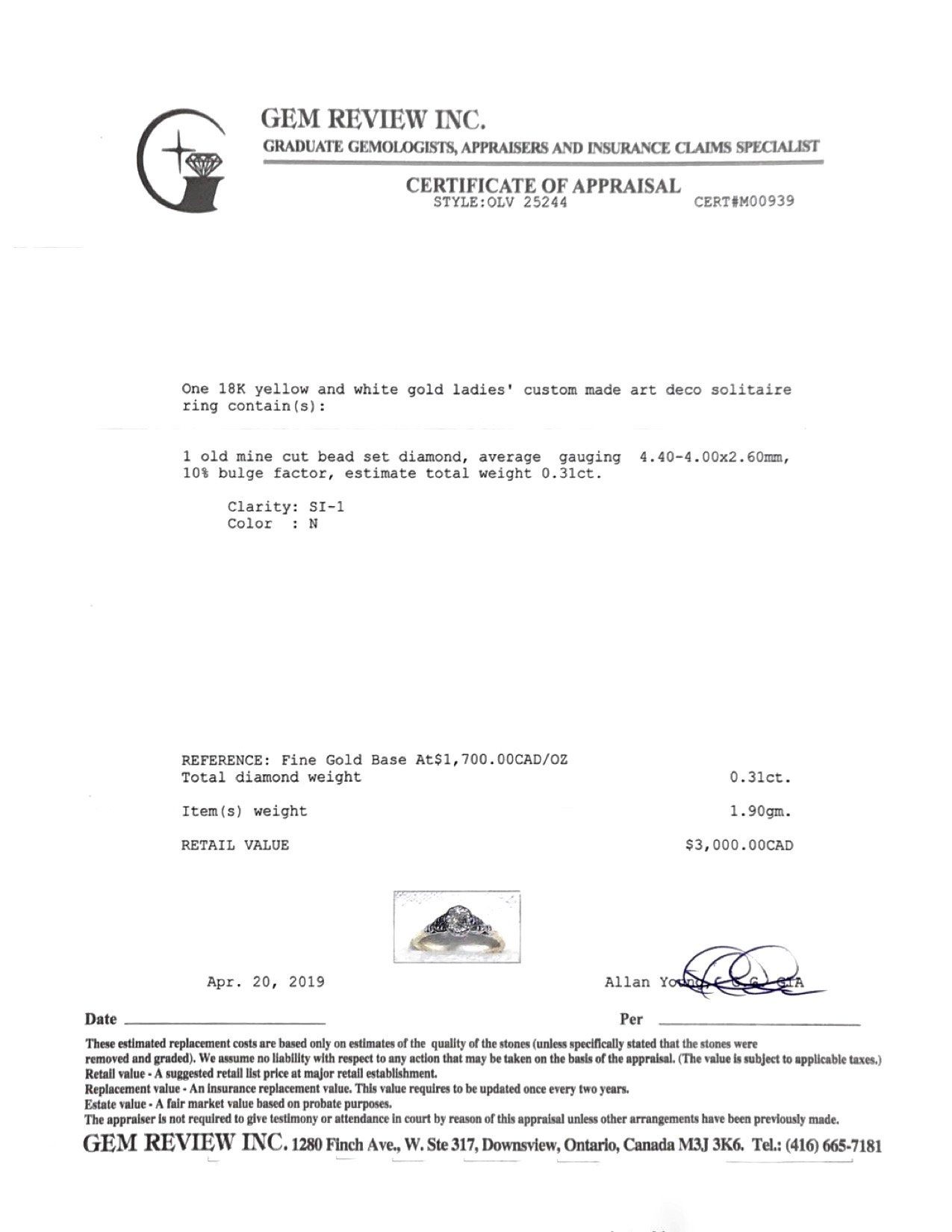 Antique Art Deco Diamond Solitaire Ring