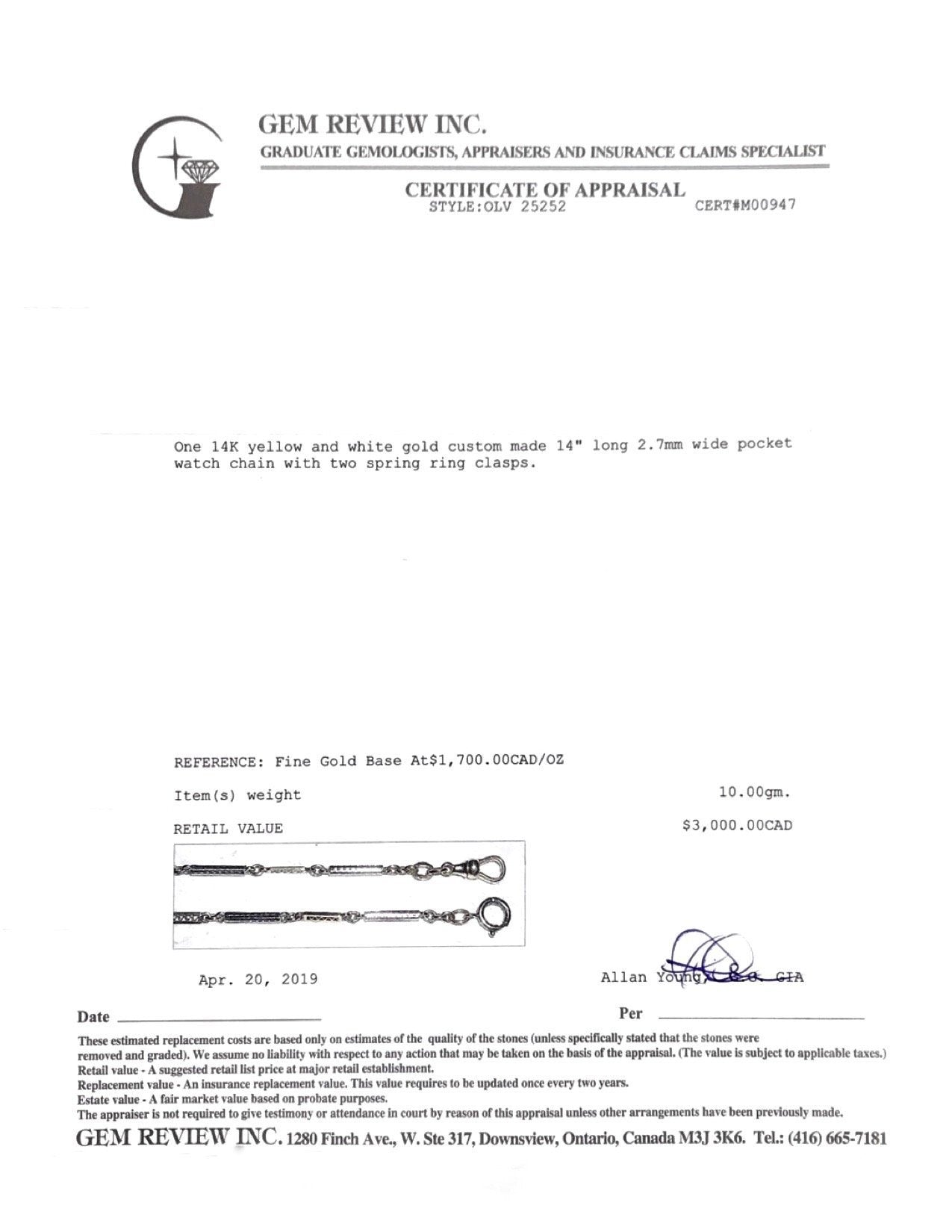 Antique Pocket Watch Link Chain