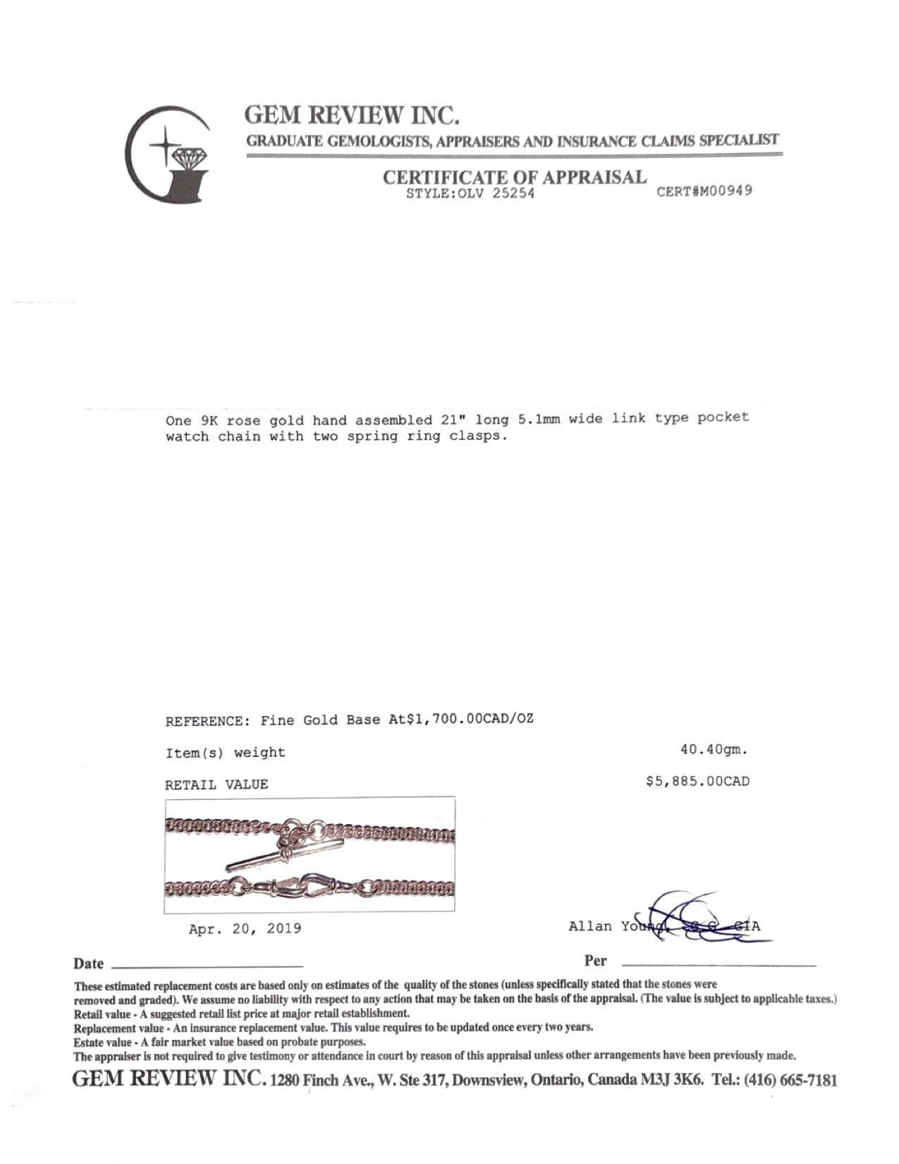 Antique Pocket Watch Link Chain