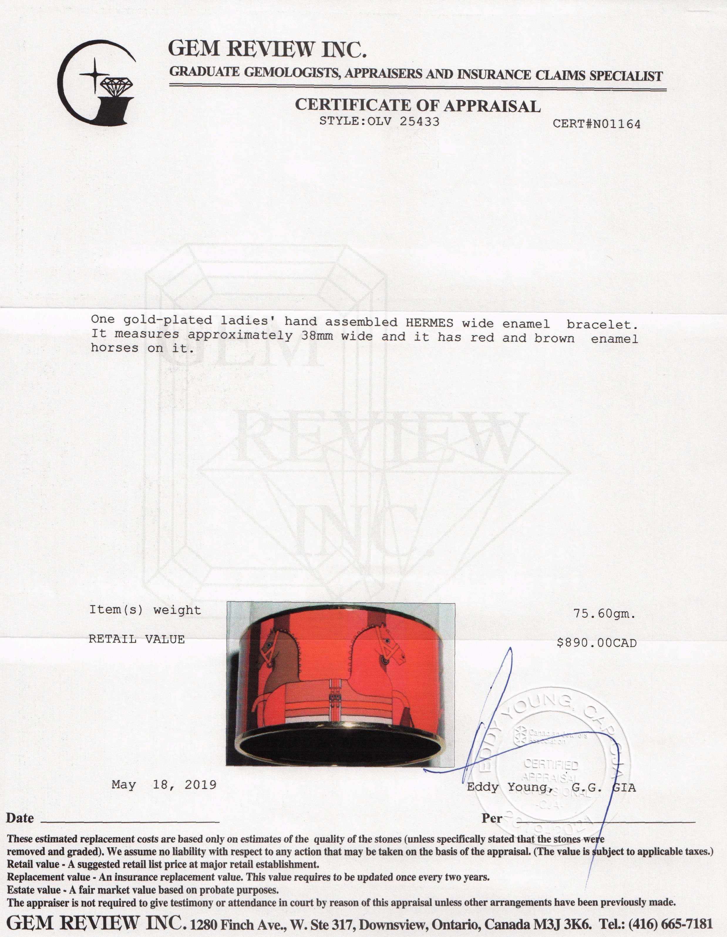 Hermes Extra Wide Enamel Bangle Bracelet