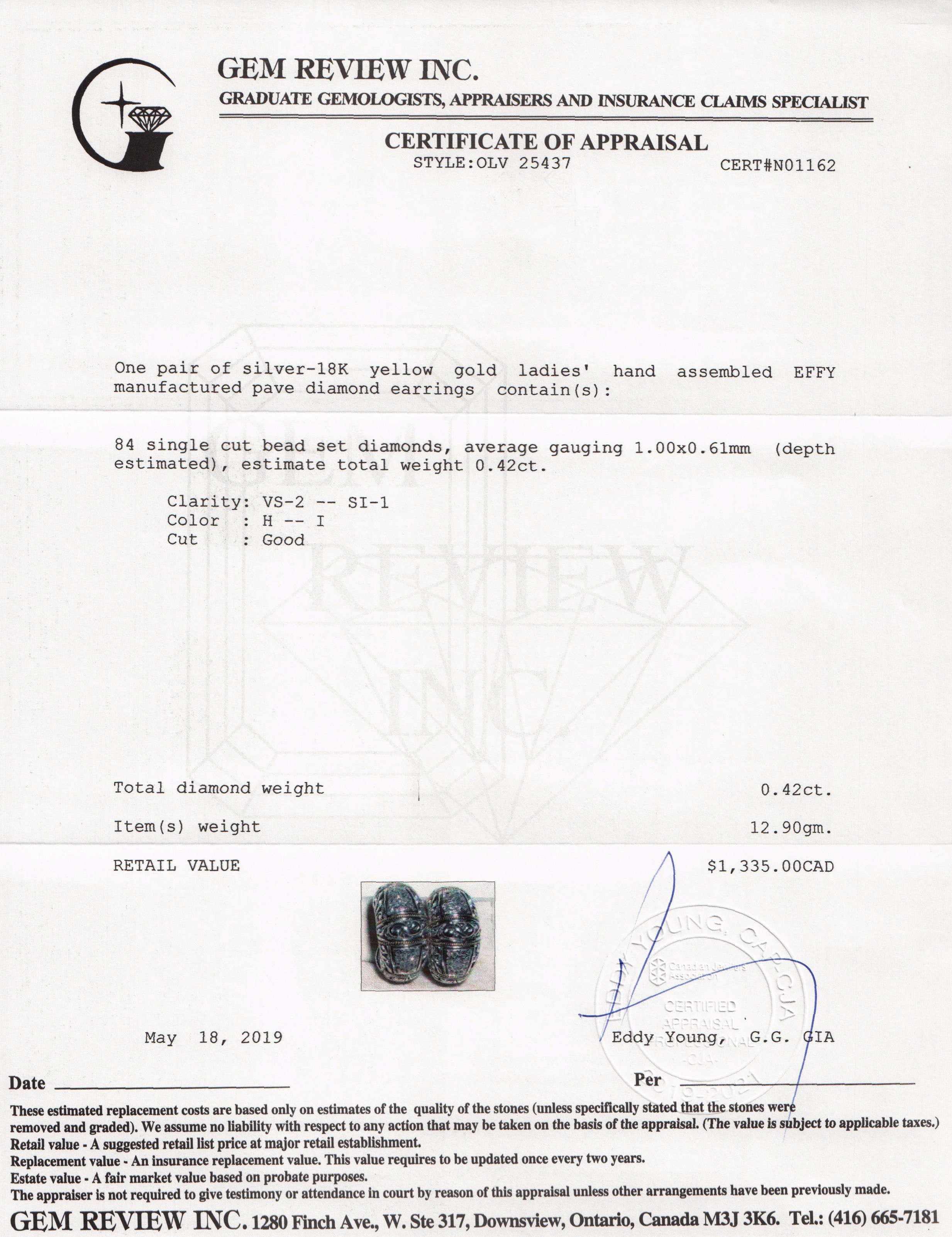 Effy Two-Tone Diamond Hoop Earrings