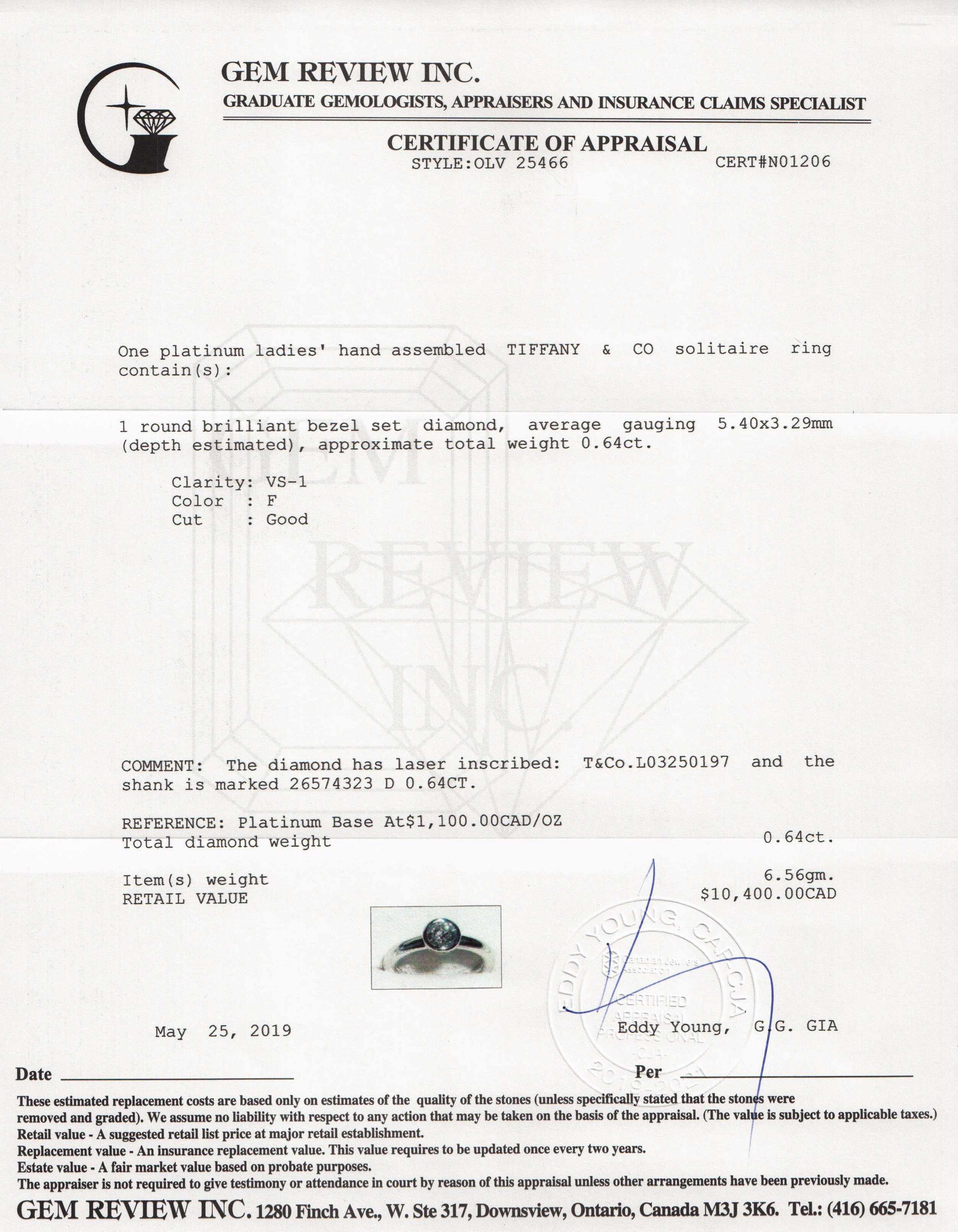 Tiffany & Co. Solitaire Diamond Engagement Ring