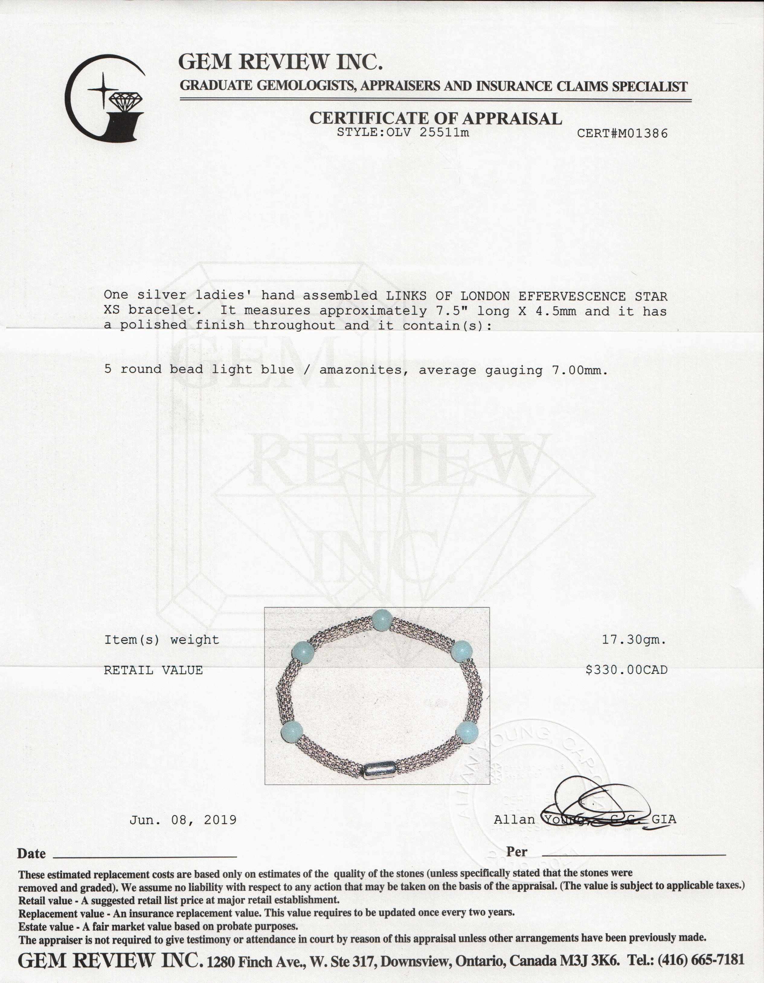 Links of London Effervescence XS Bracelet with Amazonite
