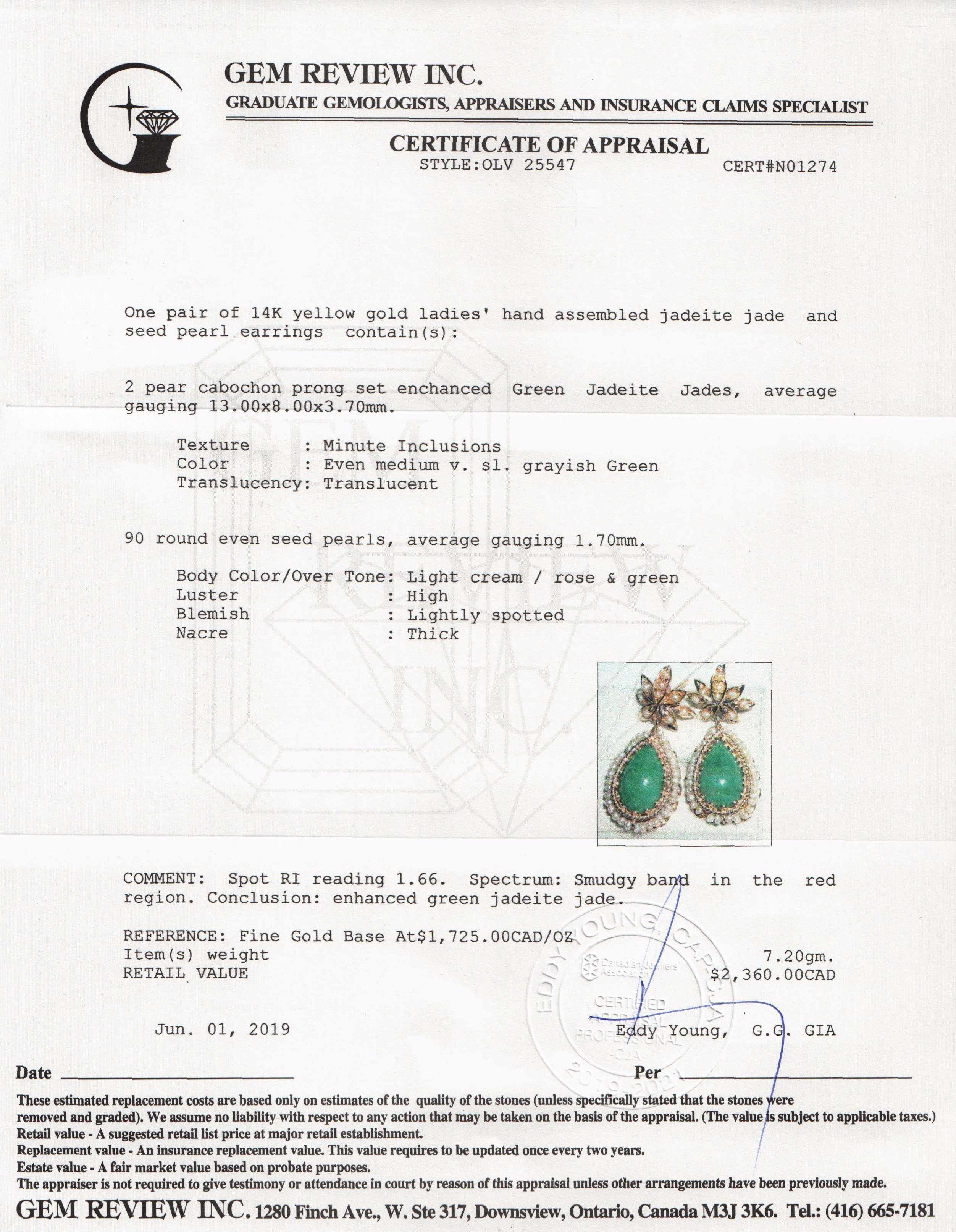 Jade & Seed Pearl Earrings