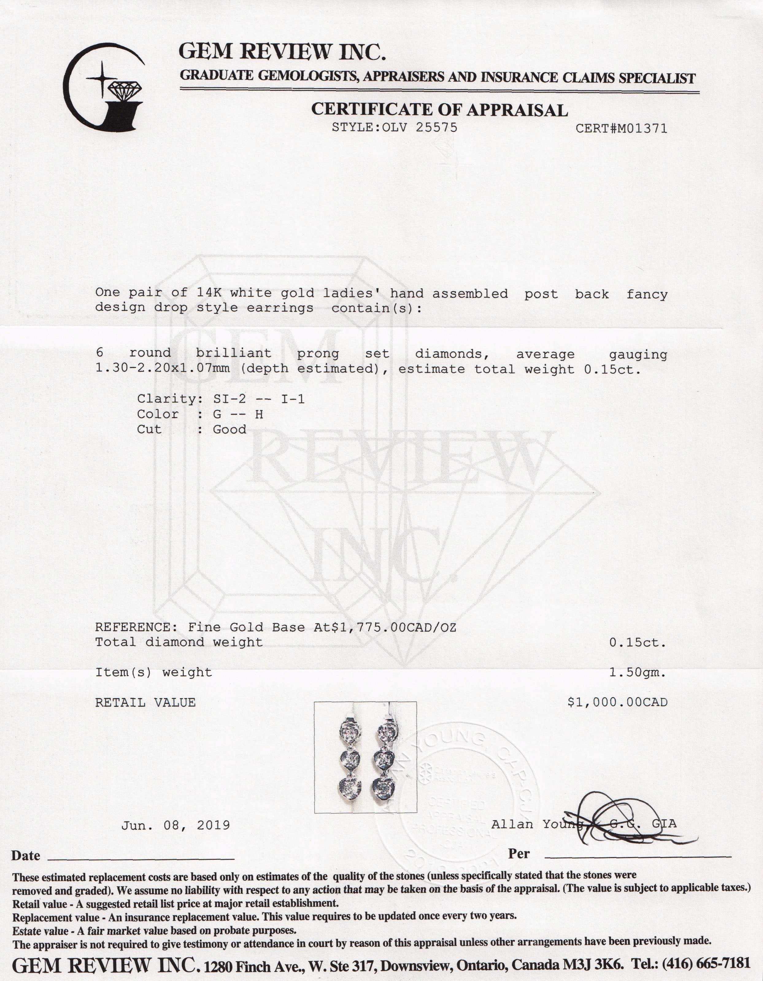 Diamond Drop Earrings