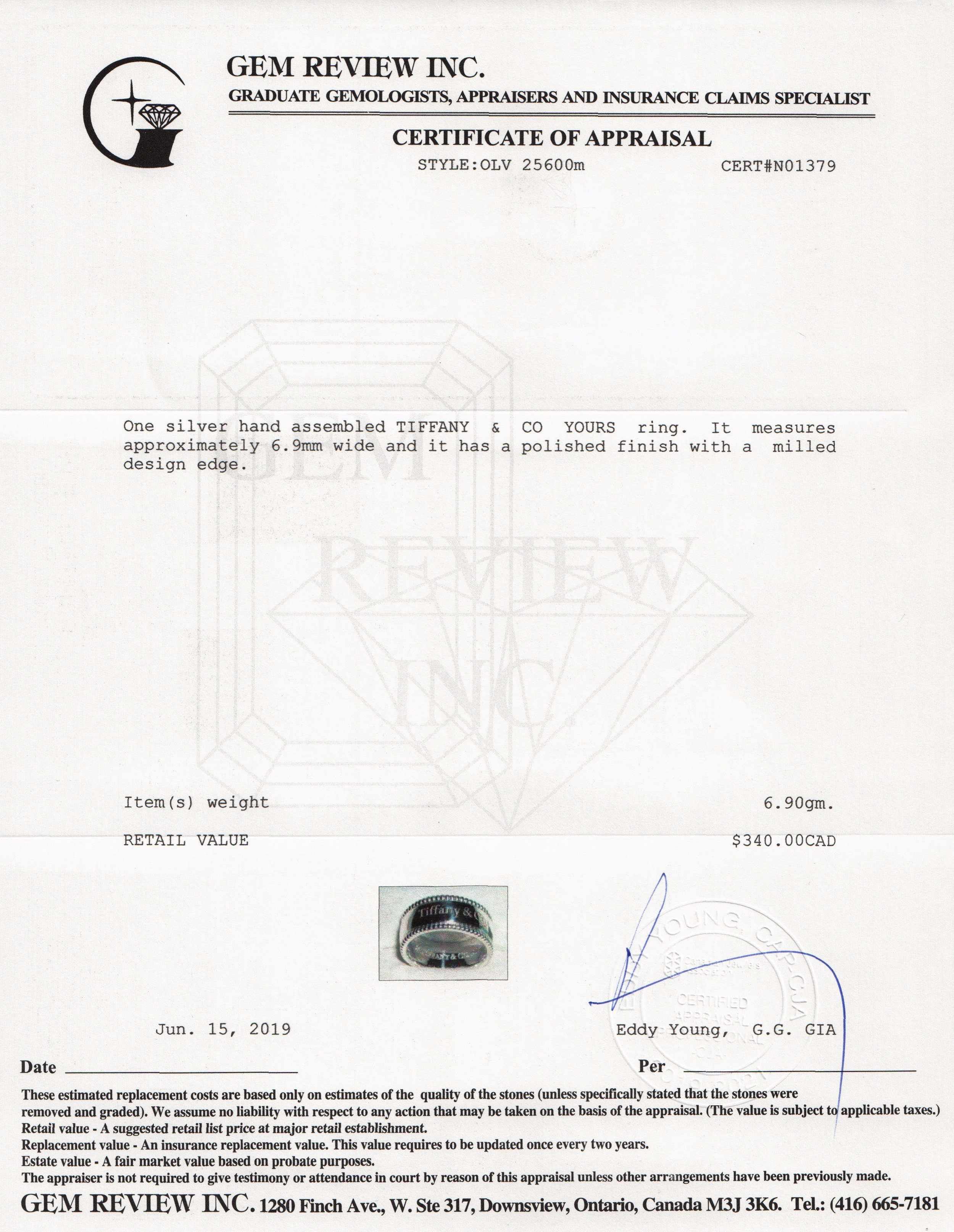 Tiffany & Co. Yours "Tiffany & Co" Ring