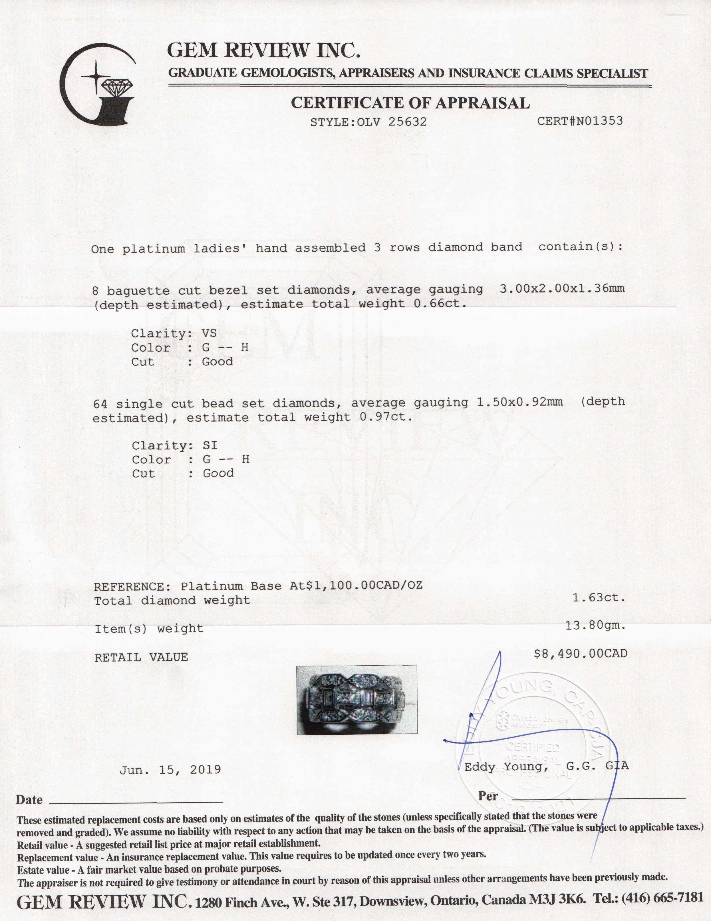 Three-Row Diamond Band Ring