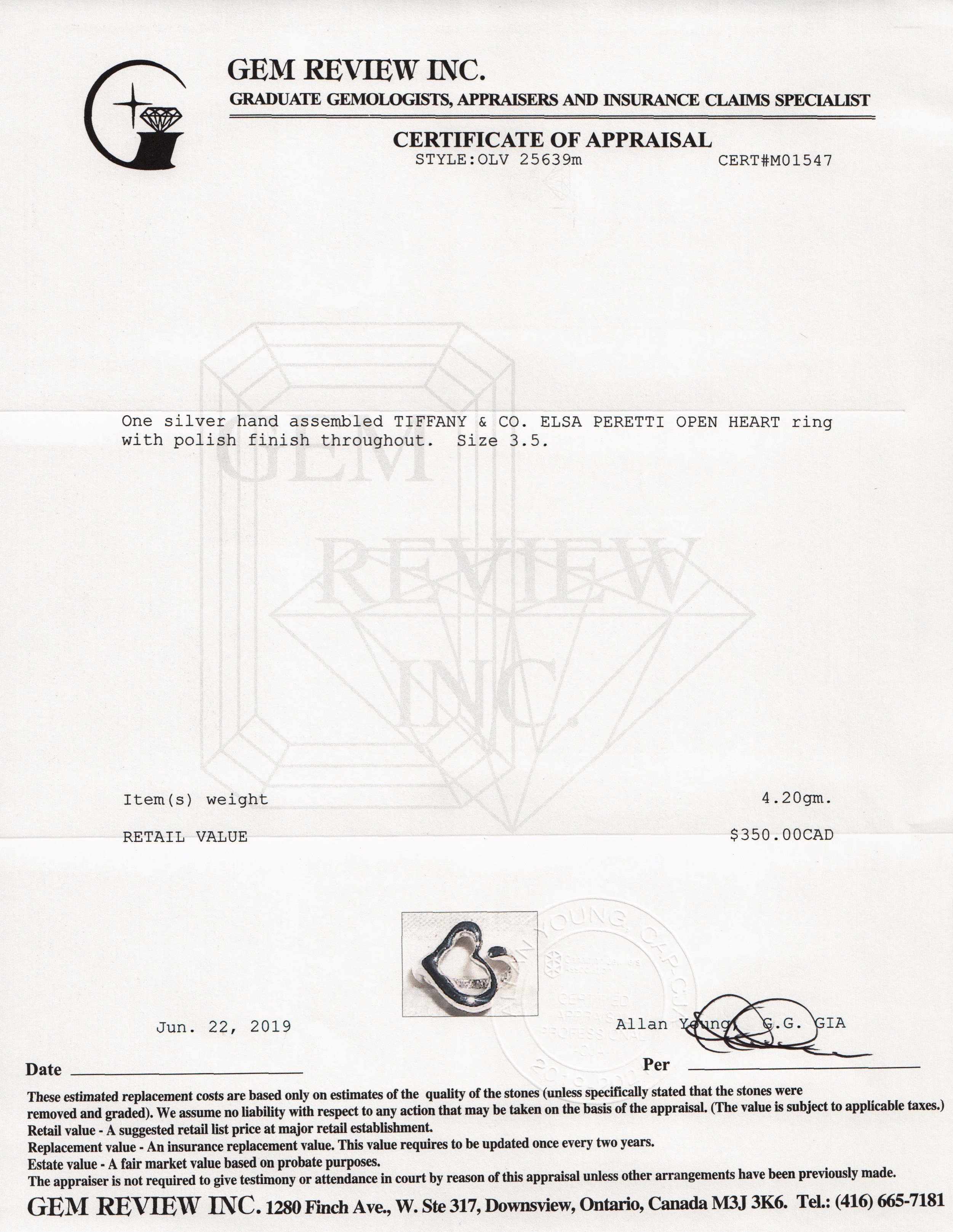 Tiffany & Co. Elsa Peretti Open Heart Ring