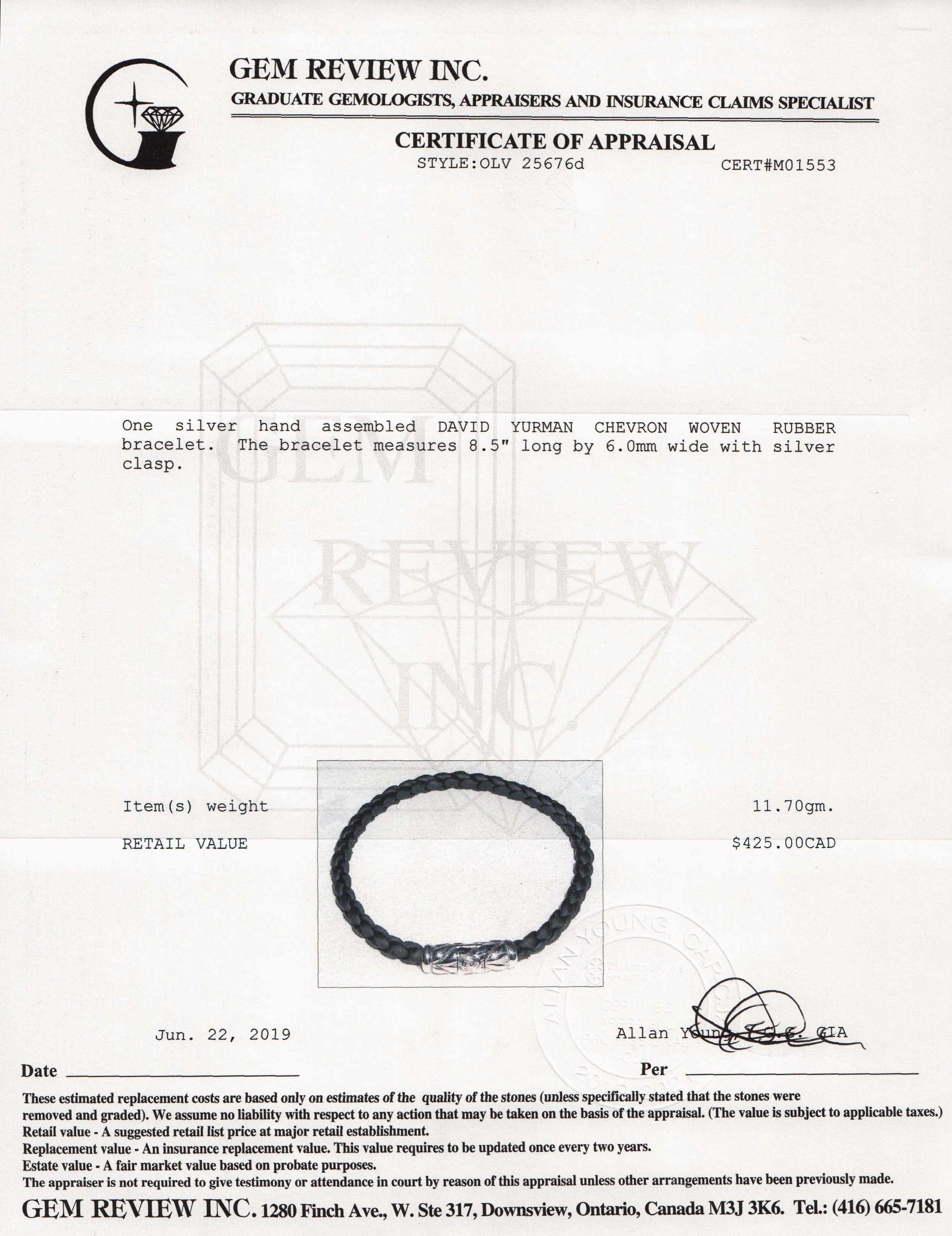 David Yurman Chevron Woven Rubber Bracelet