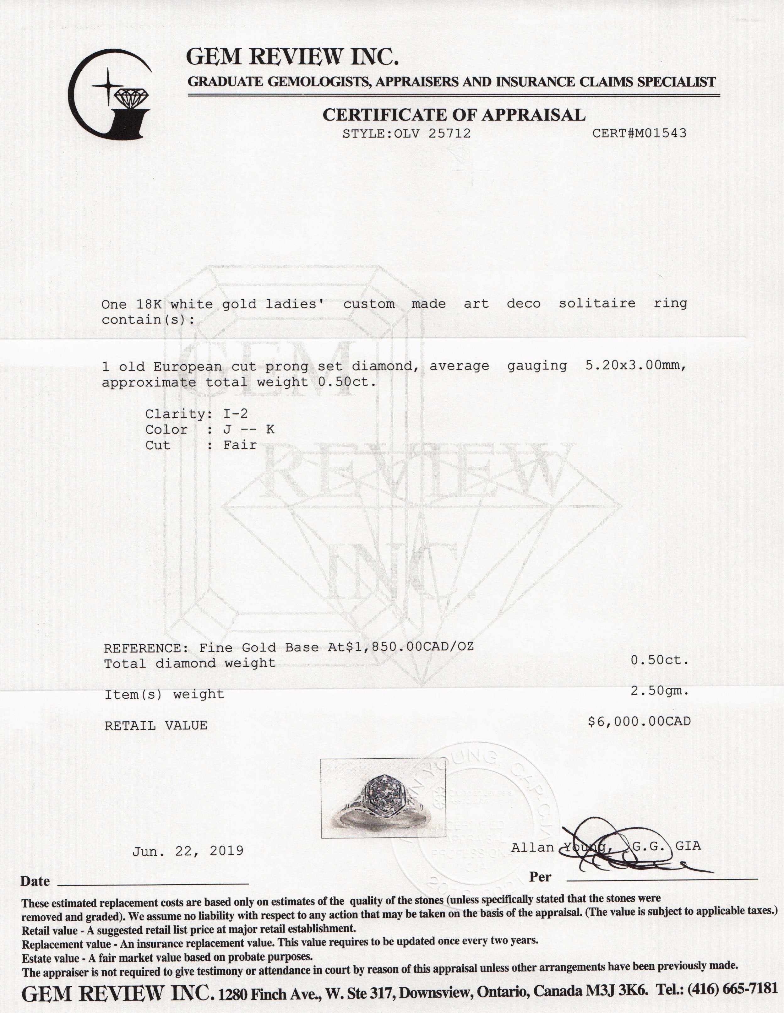 Antique Art Deco Diamond Solitaire Ring