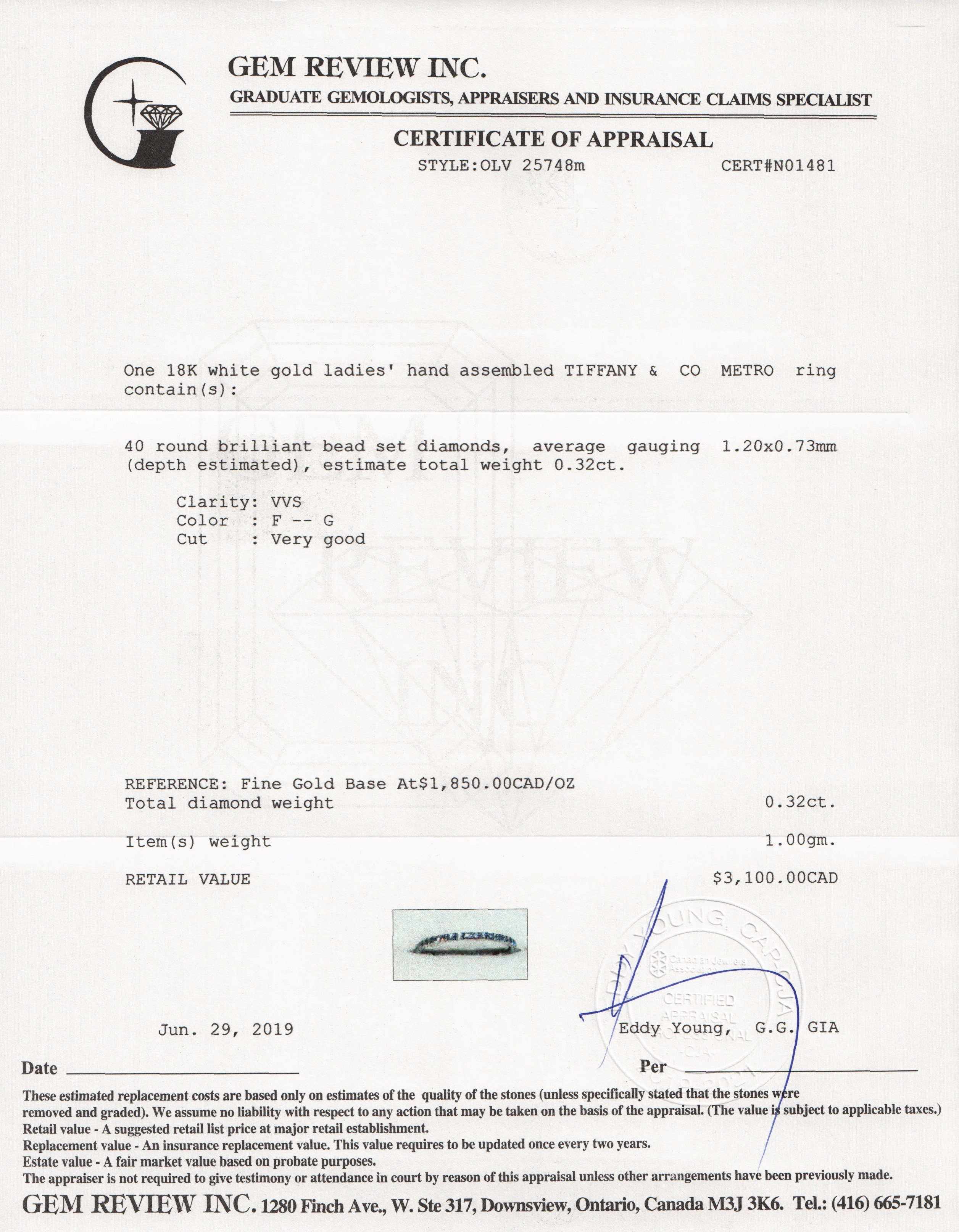 Tiffany & Co. Metro Diamond Eternity Ring