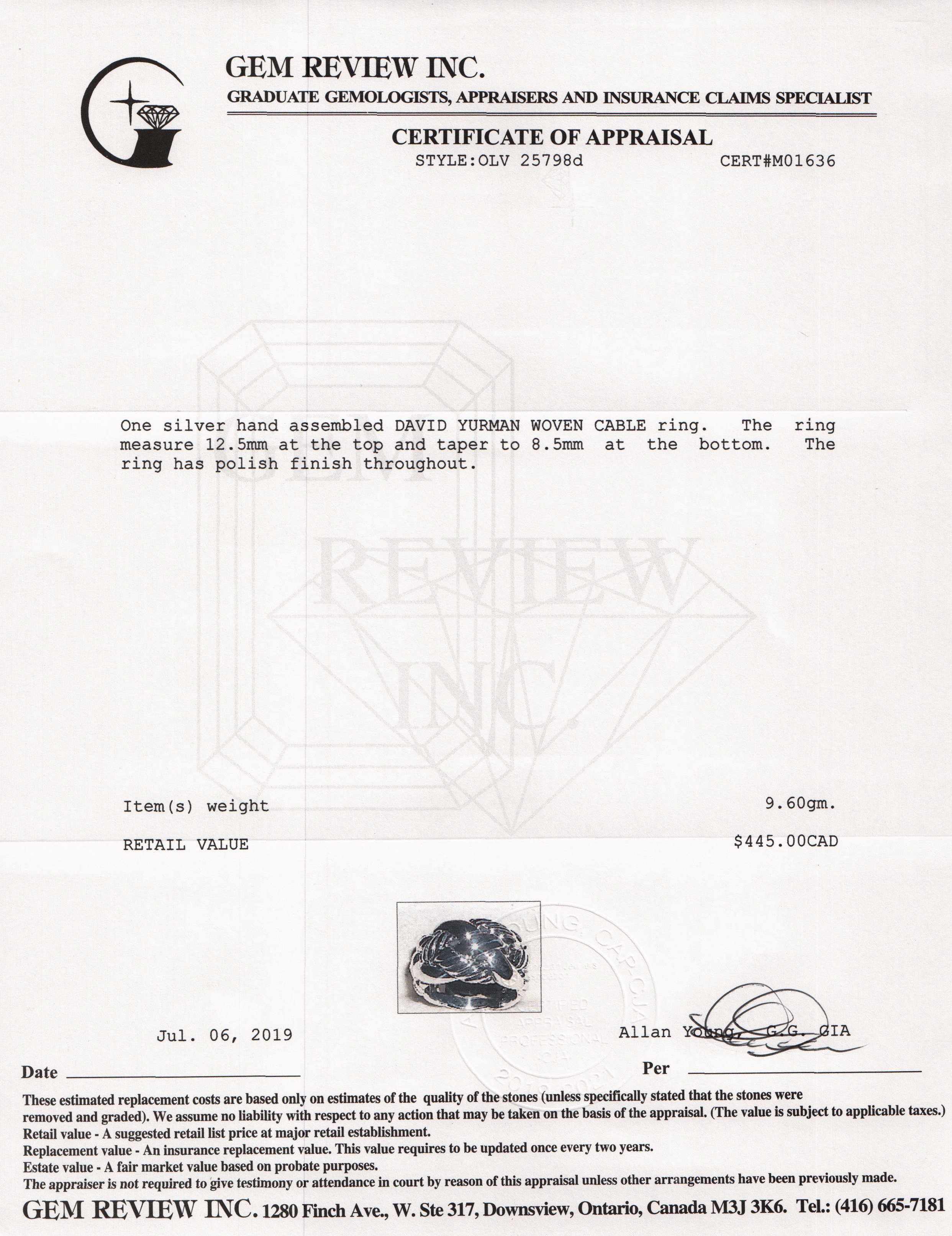 David Yurman Woven Cable Ring