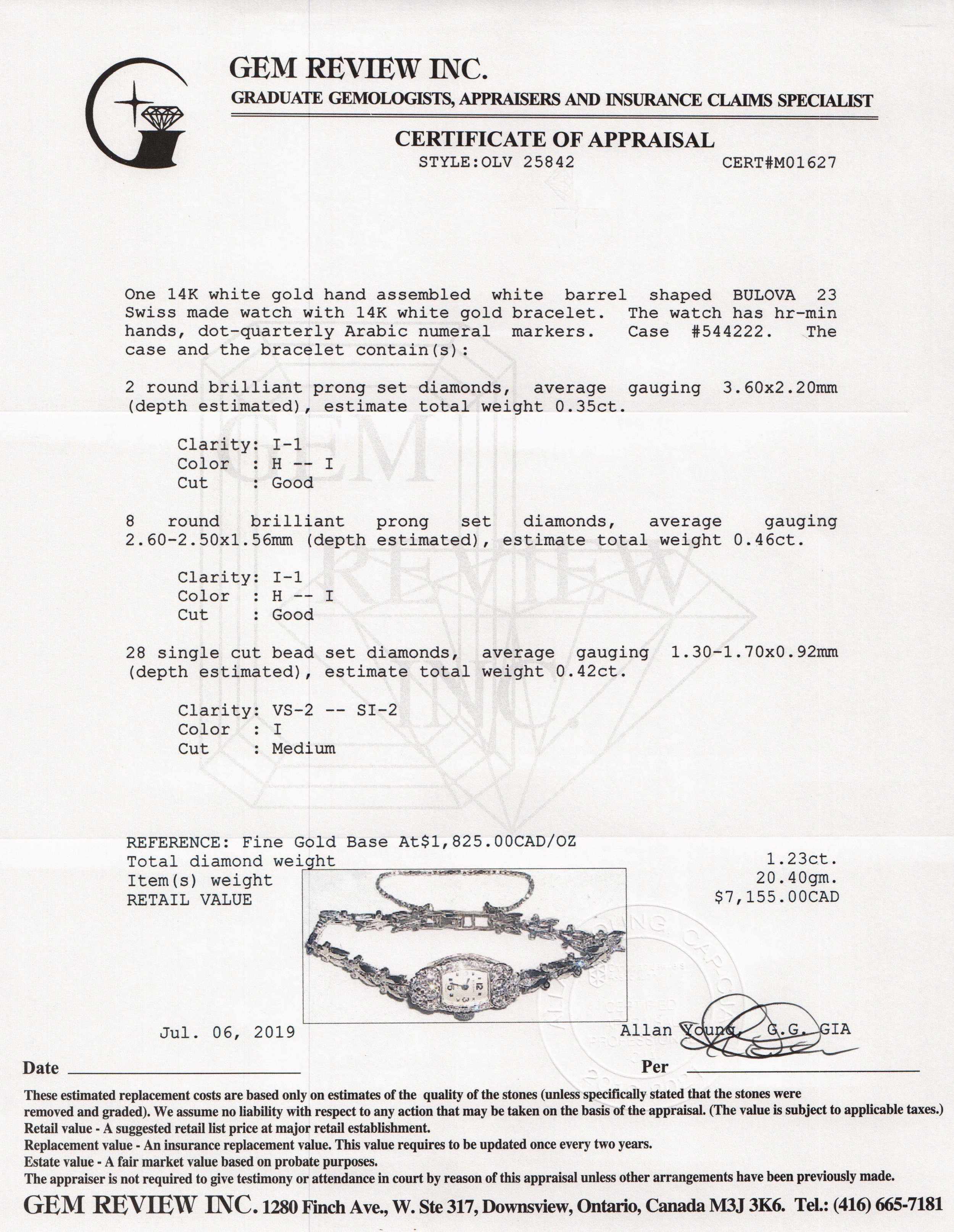 Antique Diamond Bulova Watch