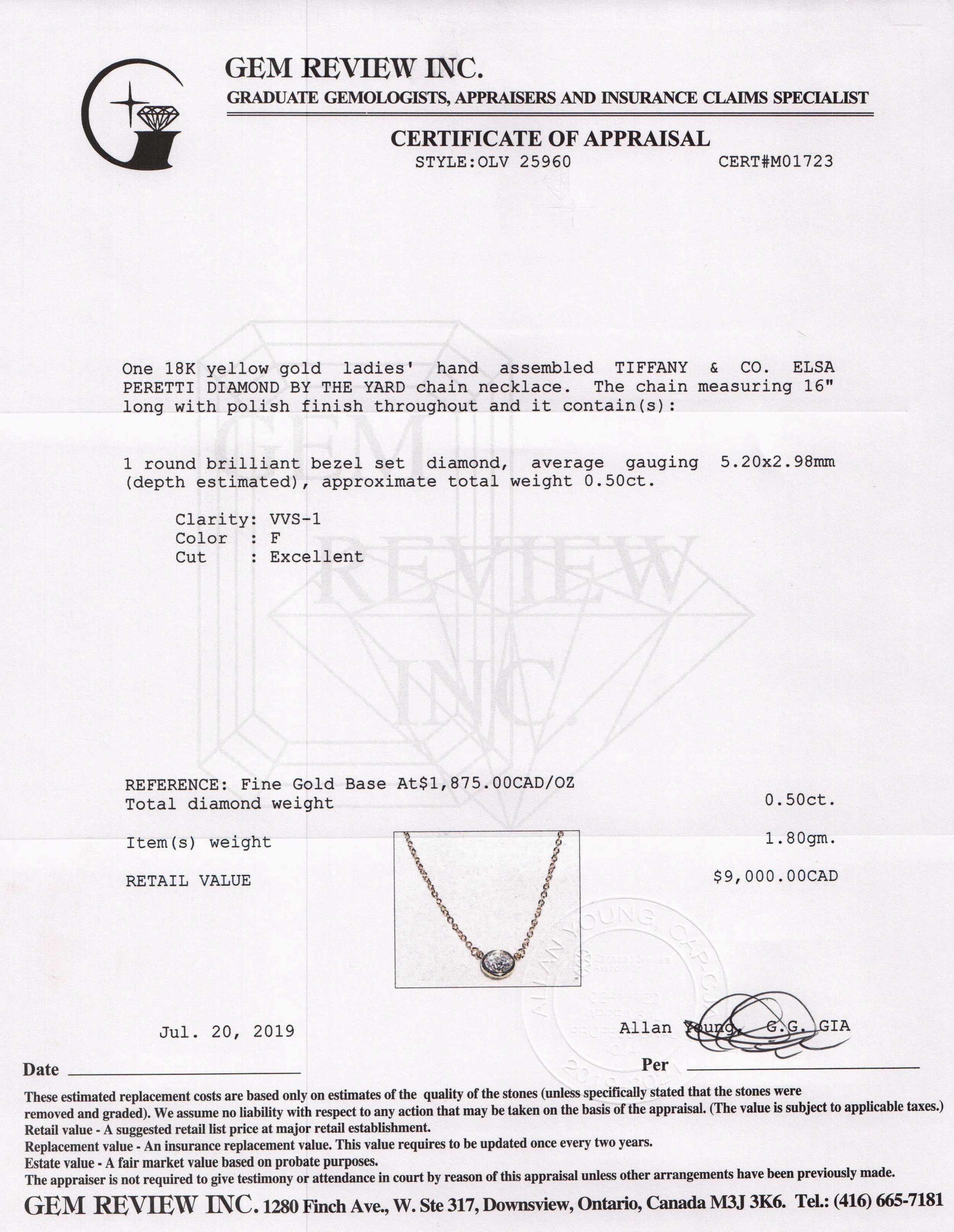 Tiffany & Co. Elsa Peretti Diamonds by the Yard Pendant Necklace