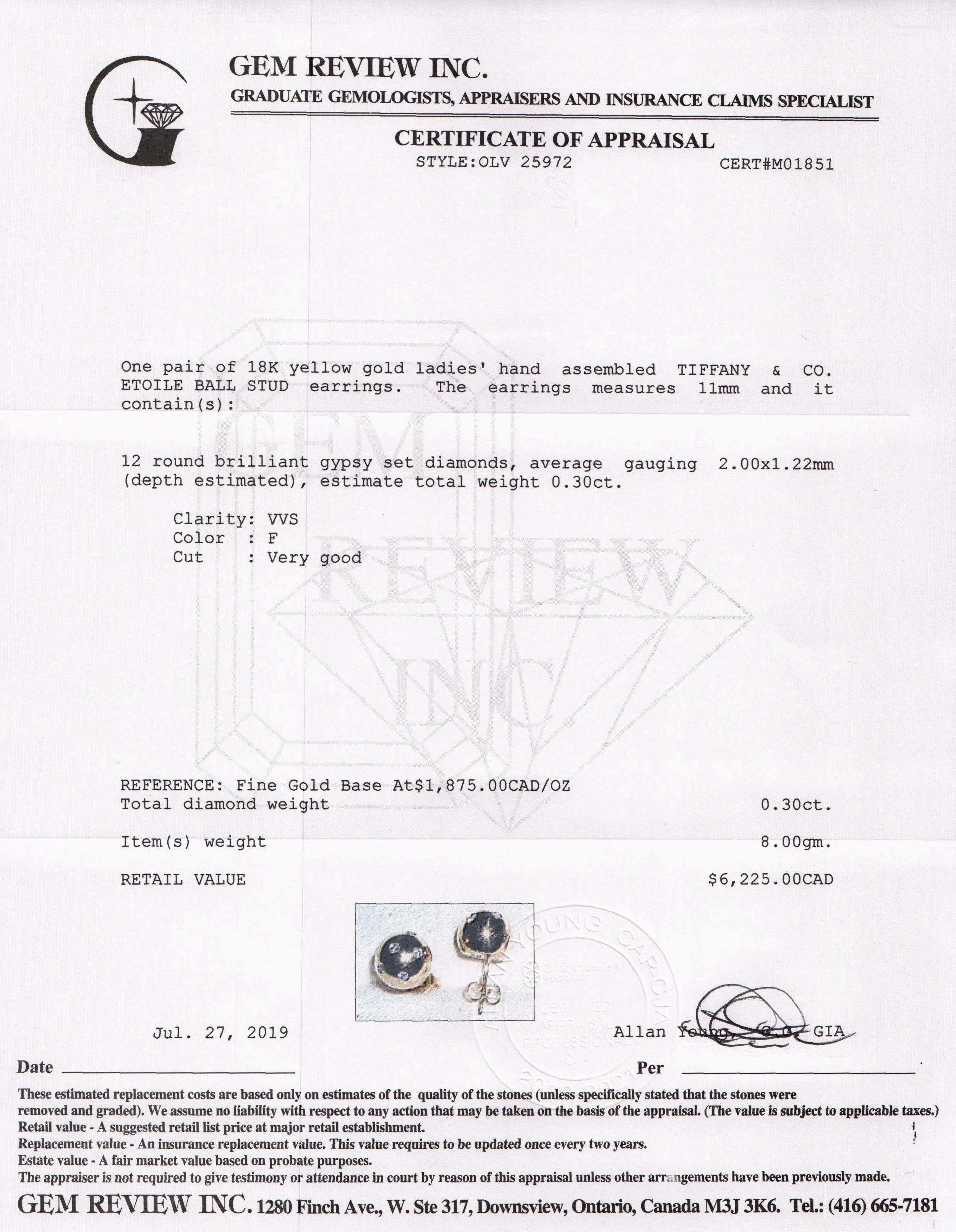 Tiffany & Co. Diamond Etoile Ball Earrings