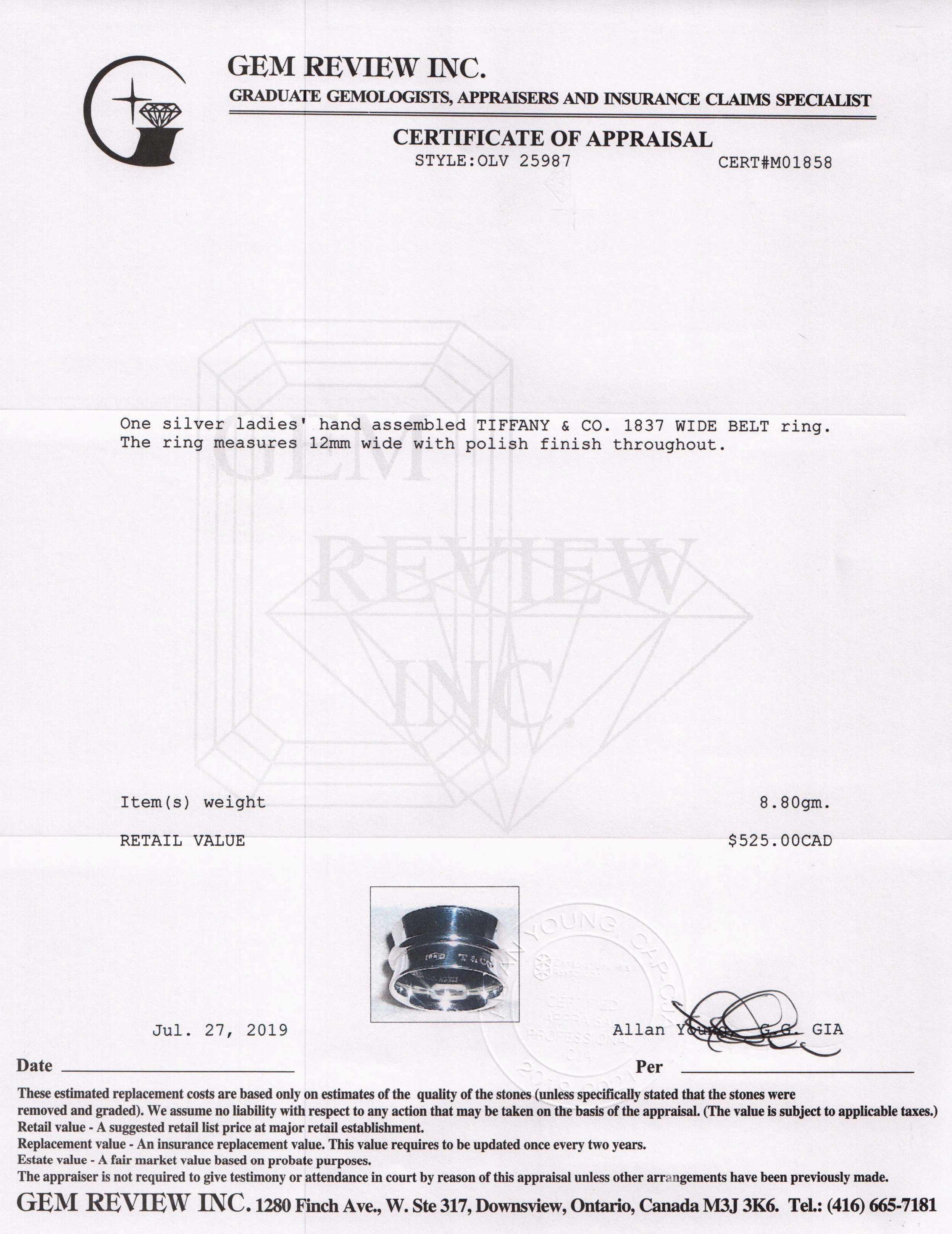 Tiffany & Co. 1837 Wide Ring