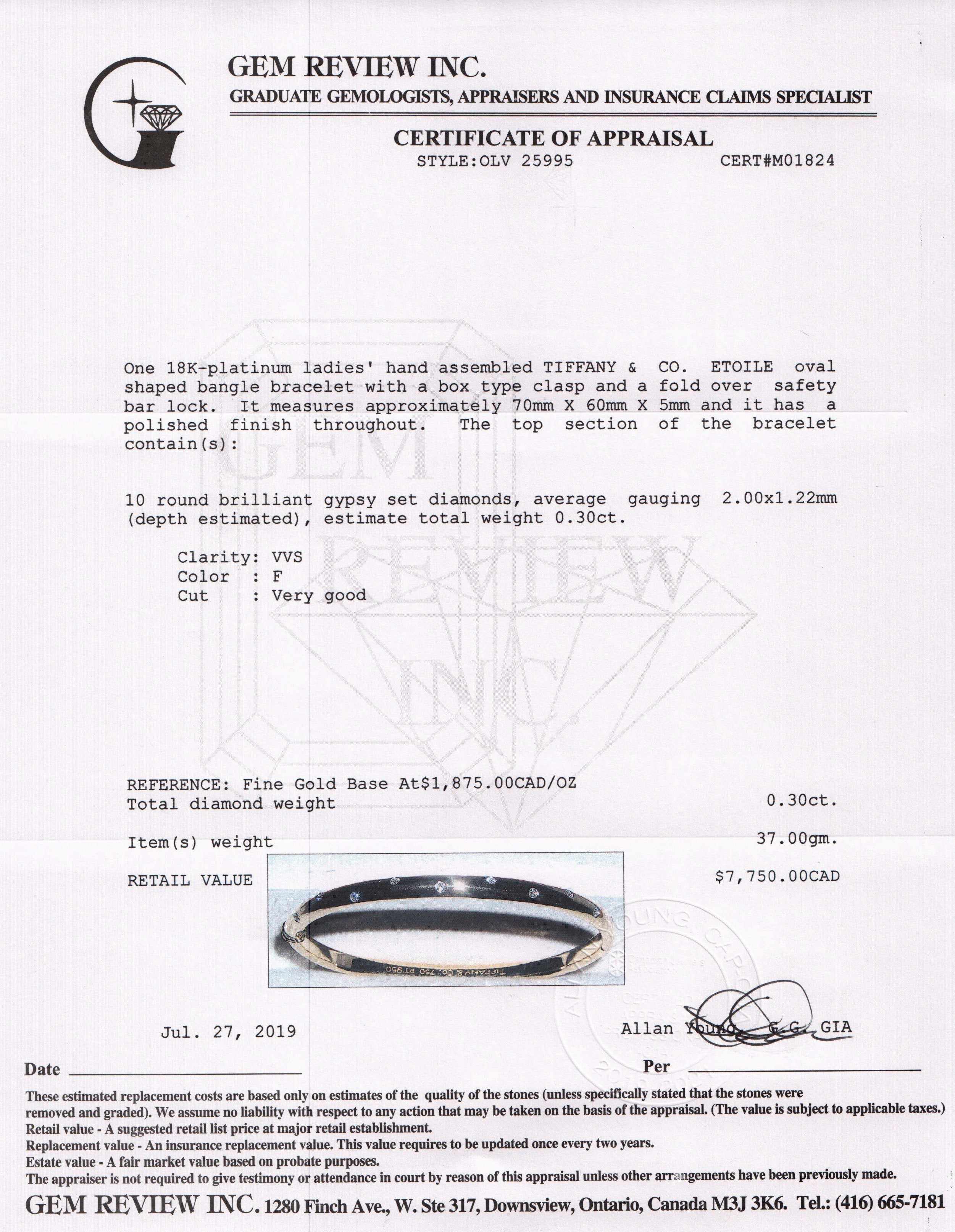 Tiffany & Co. Diamond Etoile Bangle Bracelet