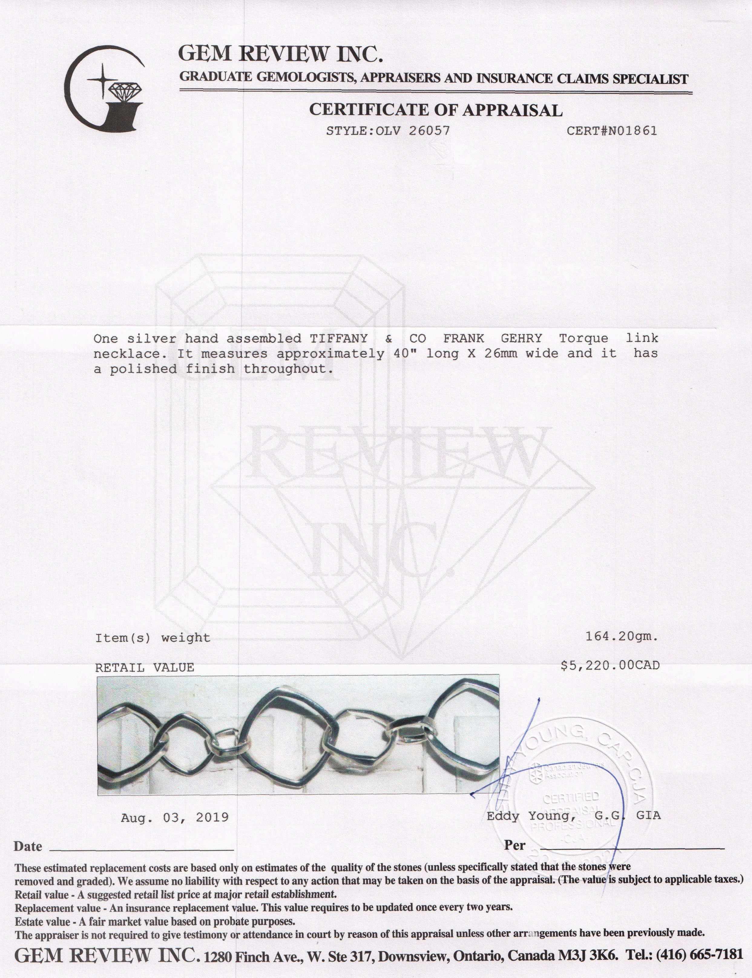 Tiffany & Co. Frank Gehry Torque Link Necklace