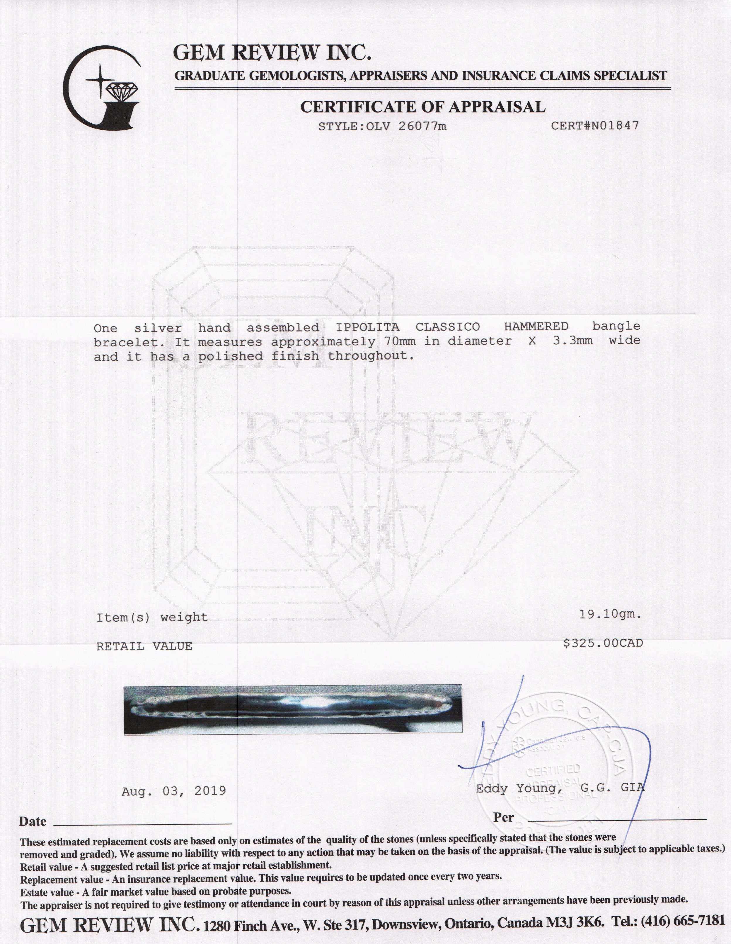 Ippolita Classico Hammered Bangle Bracelet