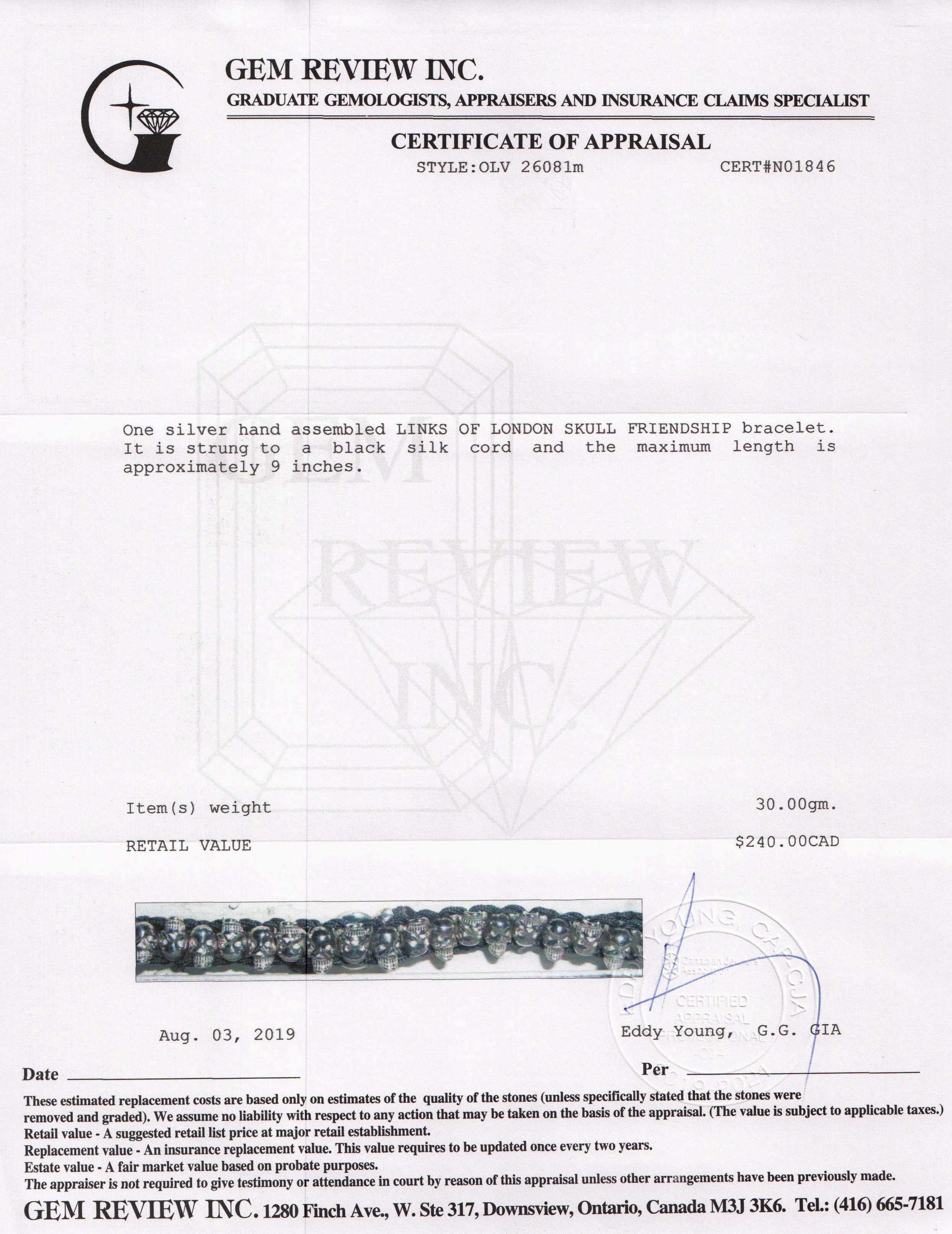 Links of London Skull Friendship Bracelet