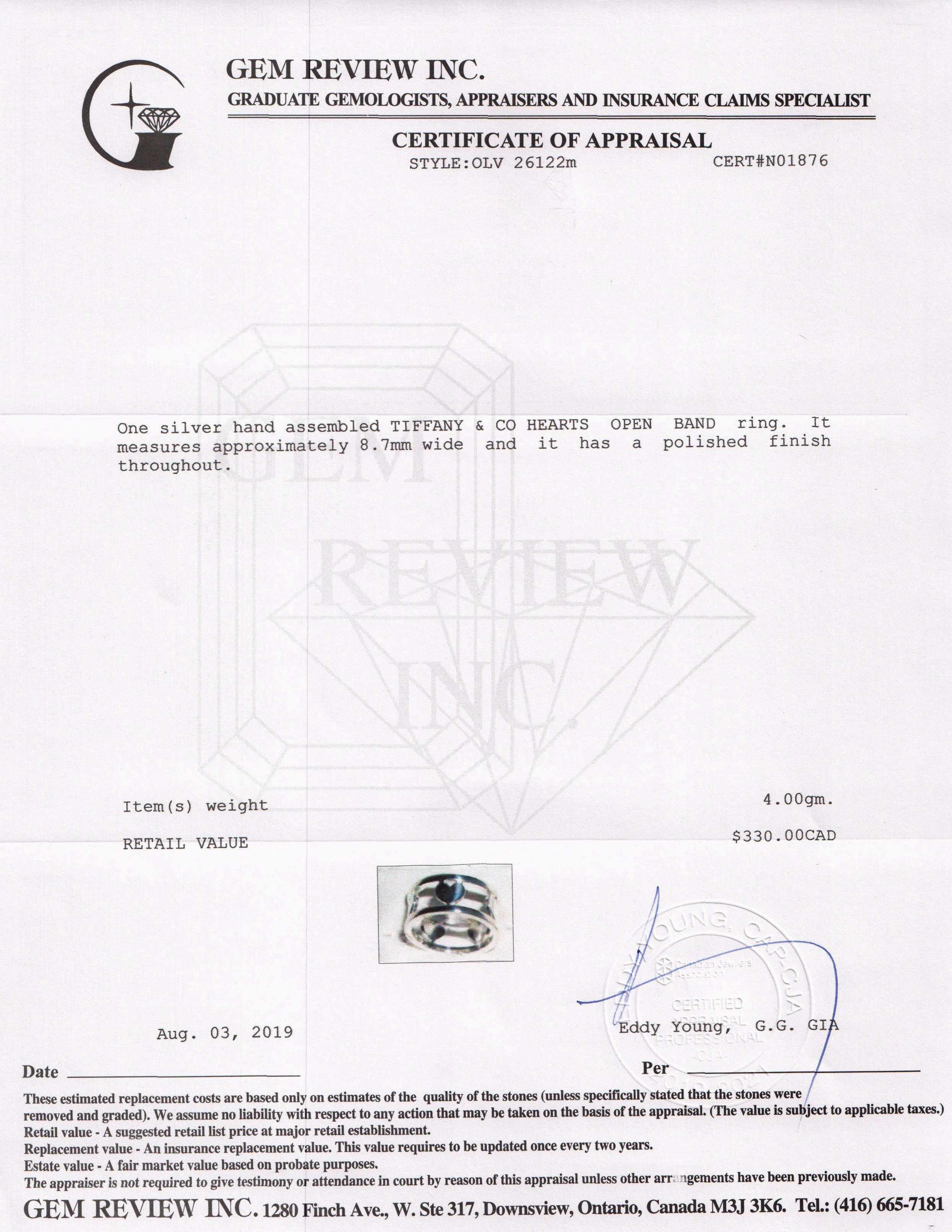 Tiffany & Co. Hearts Open Band Ring