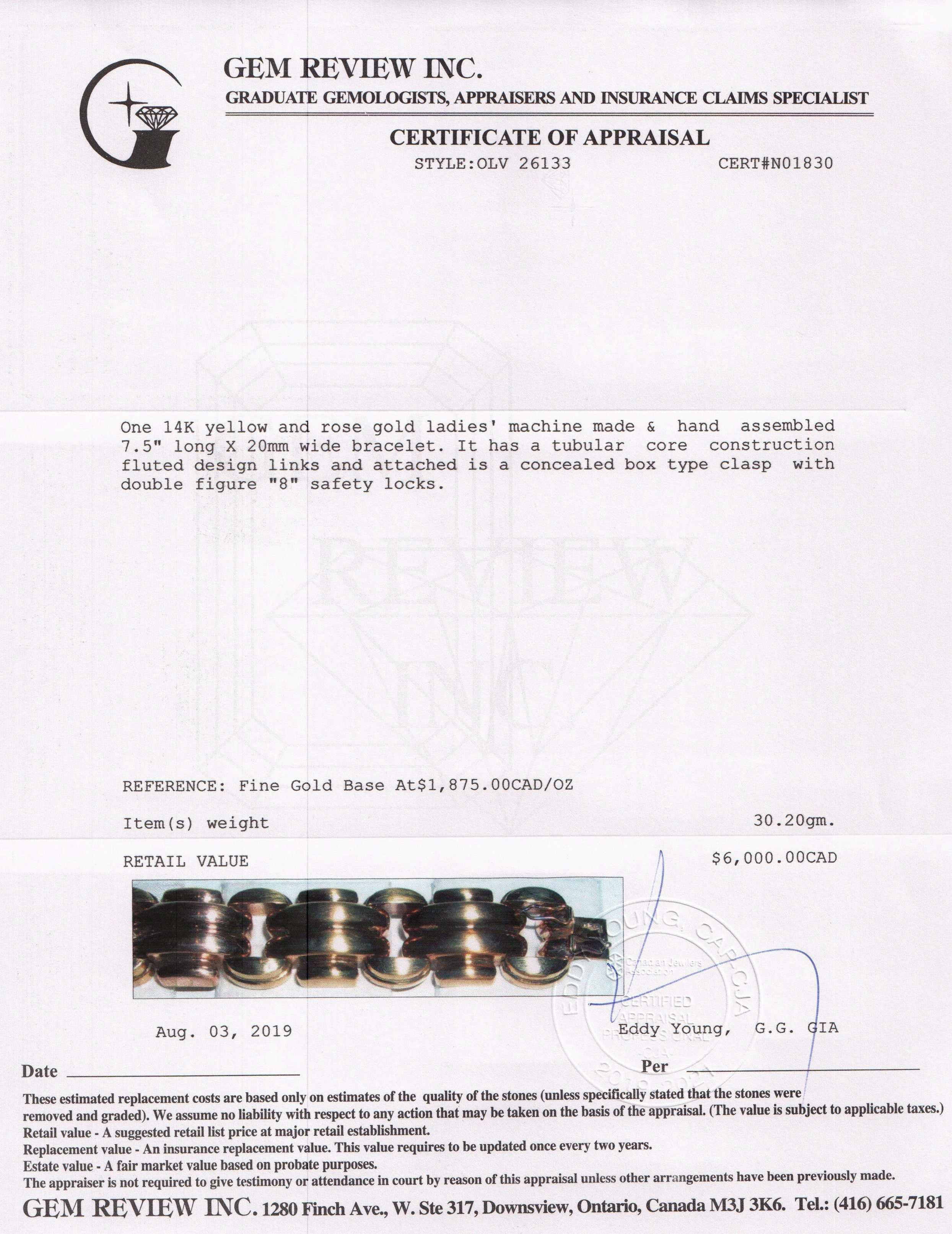 Yellow & Rose Gold Retro Wide Bracelet