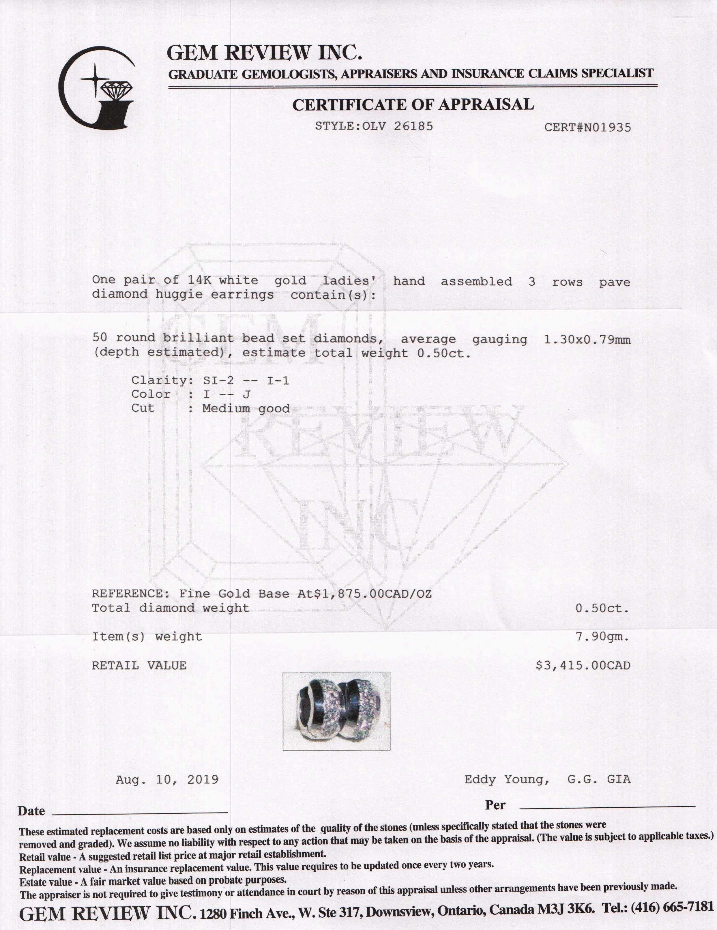 Diamond Huggie Earrings