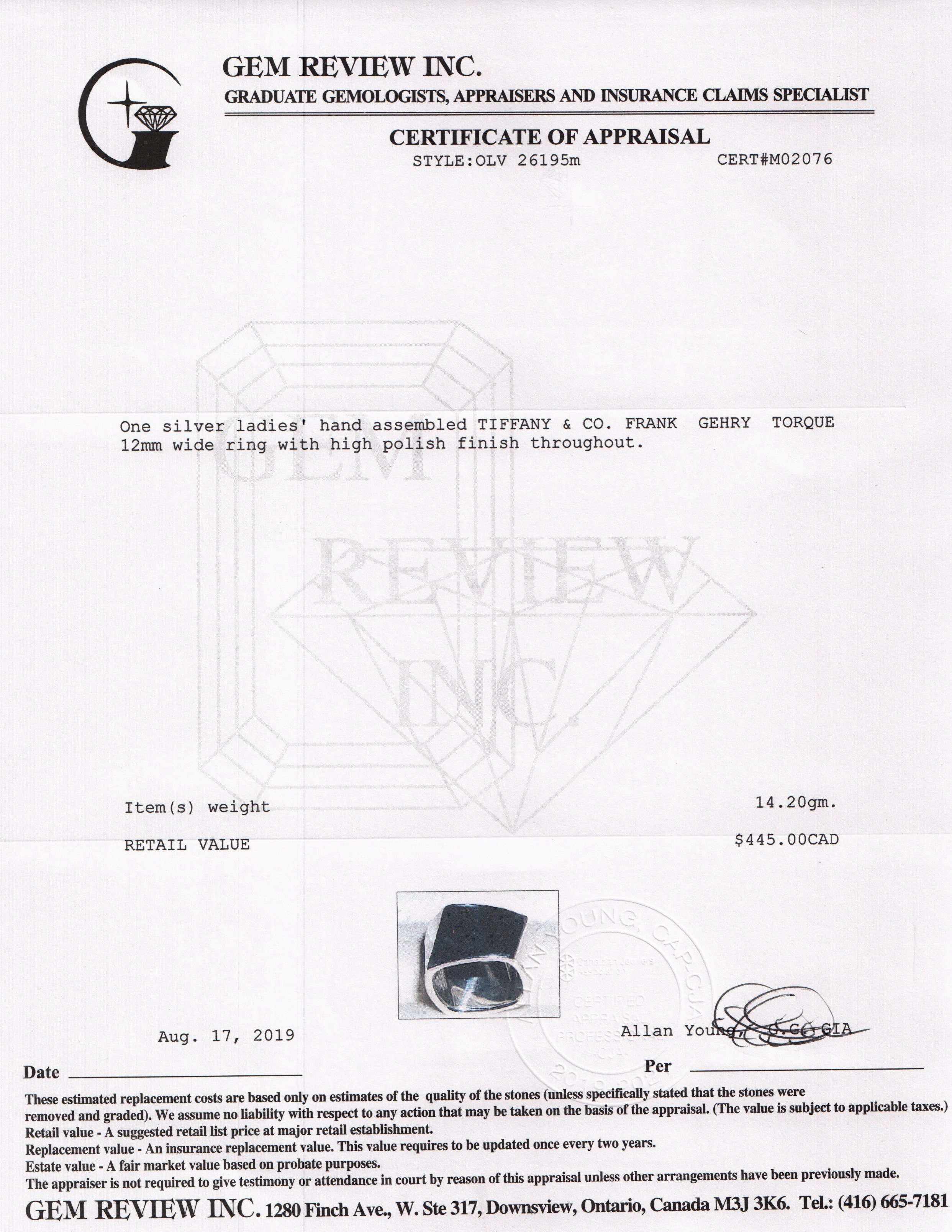 Tiffany & Co. Frank Gehry Torque Wide Ring