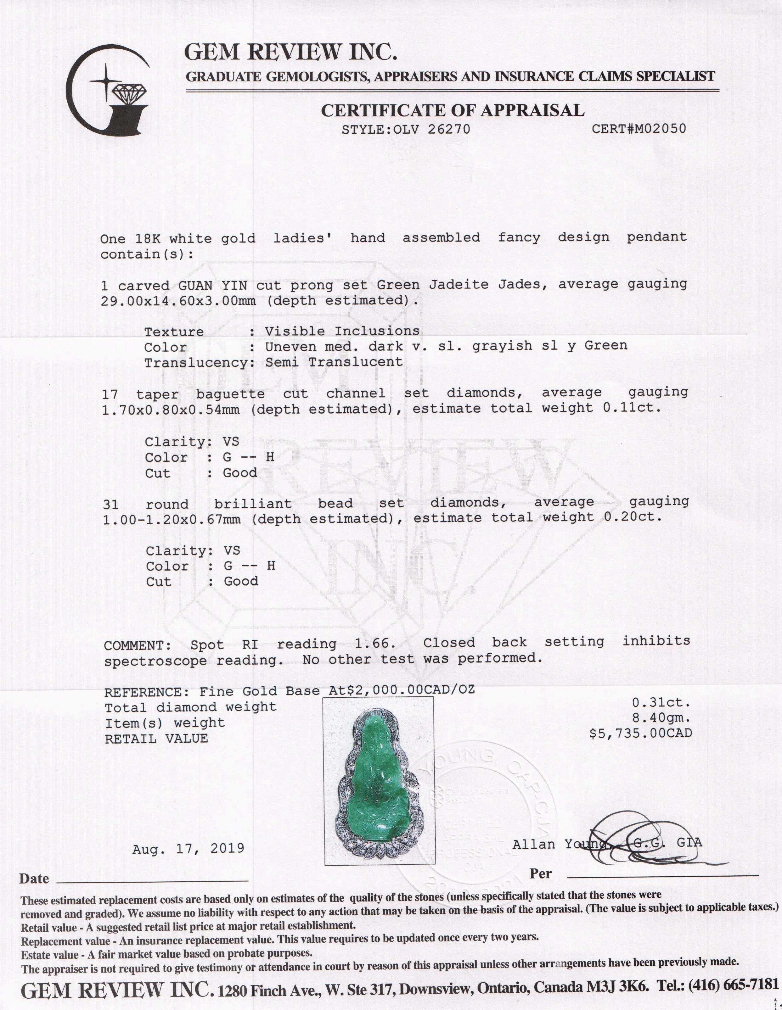 Jade and Diamond Pendant