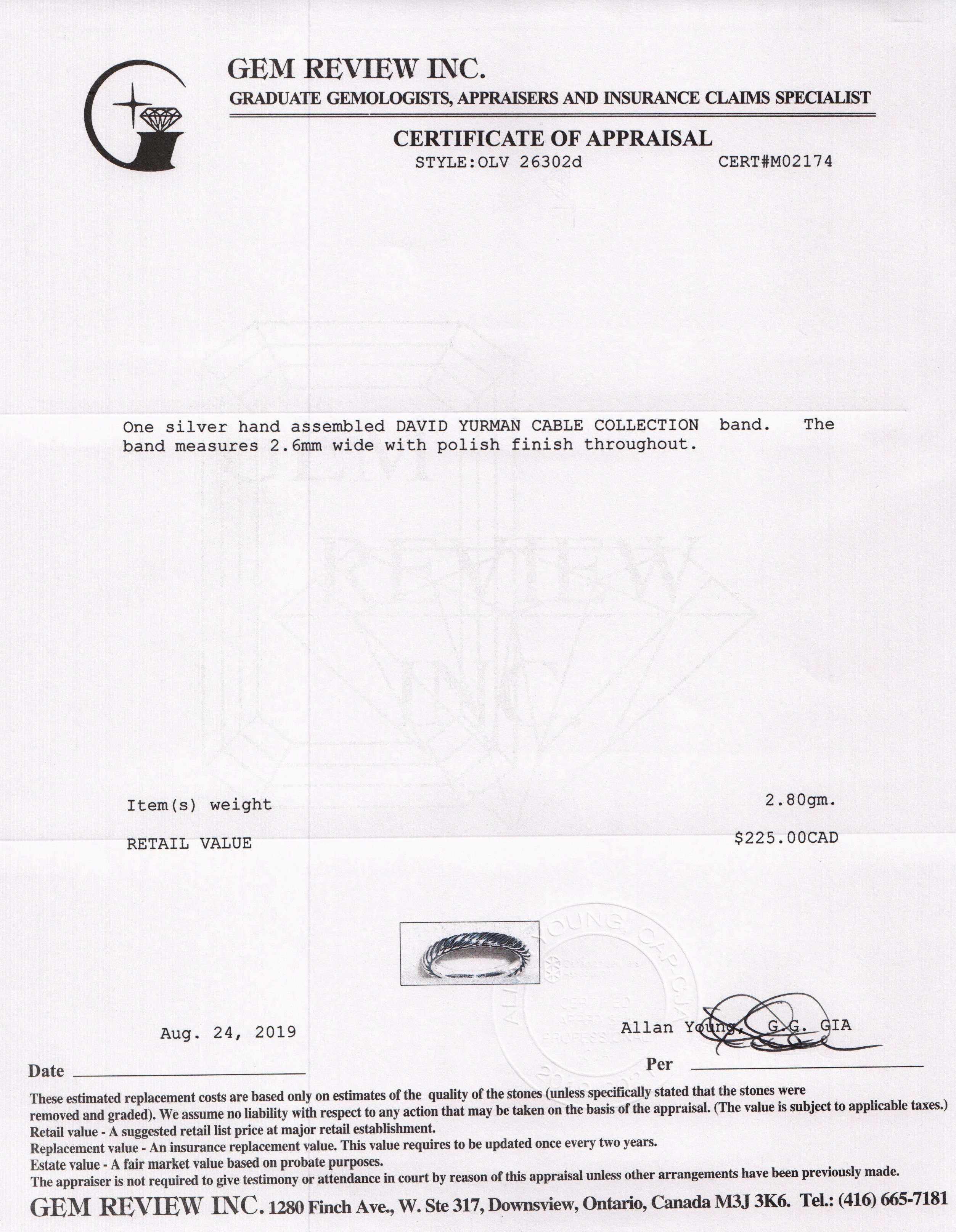 David Yurman Cable Collectibles Band Ring