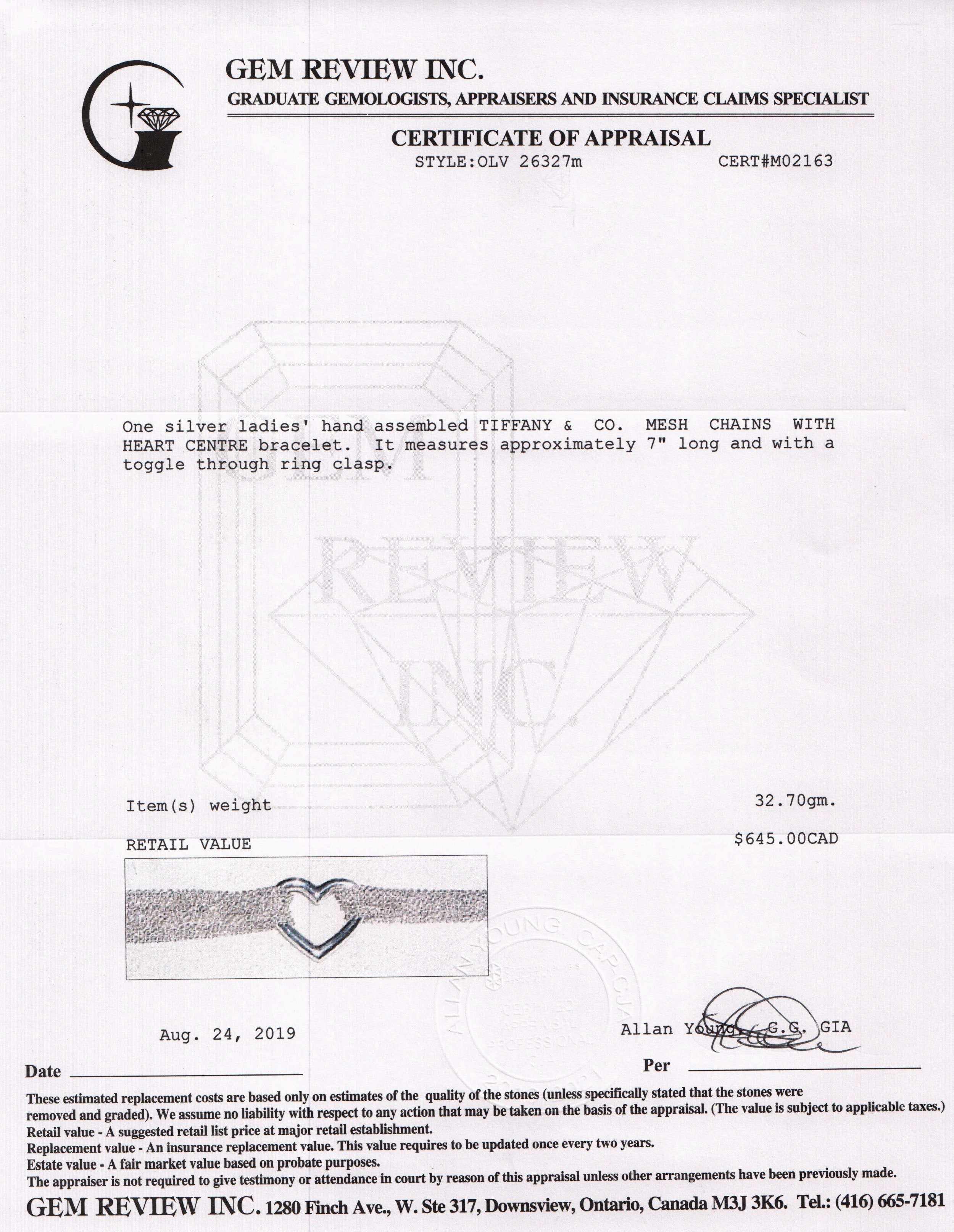 Tiffany & Co. Mesh Heart Bracelet