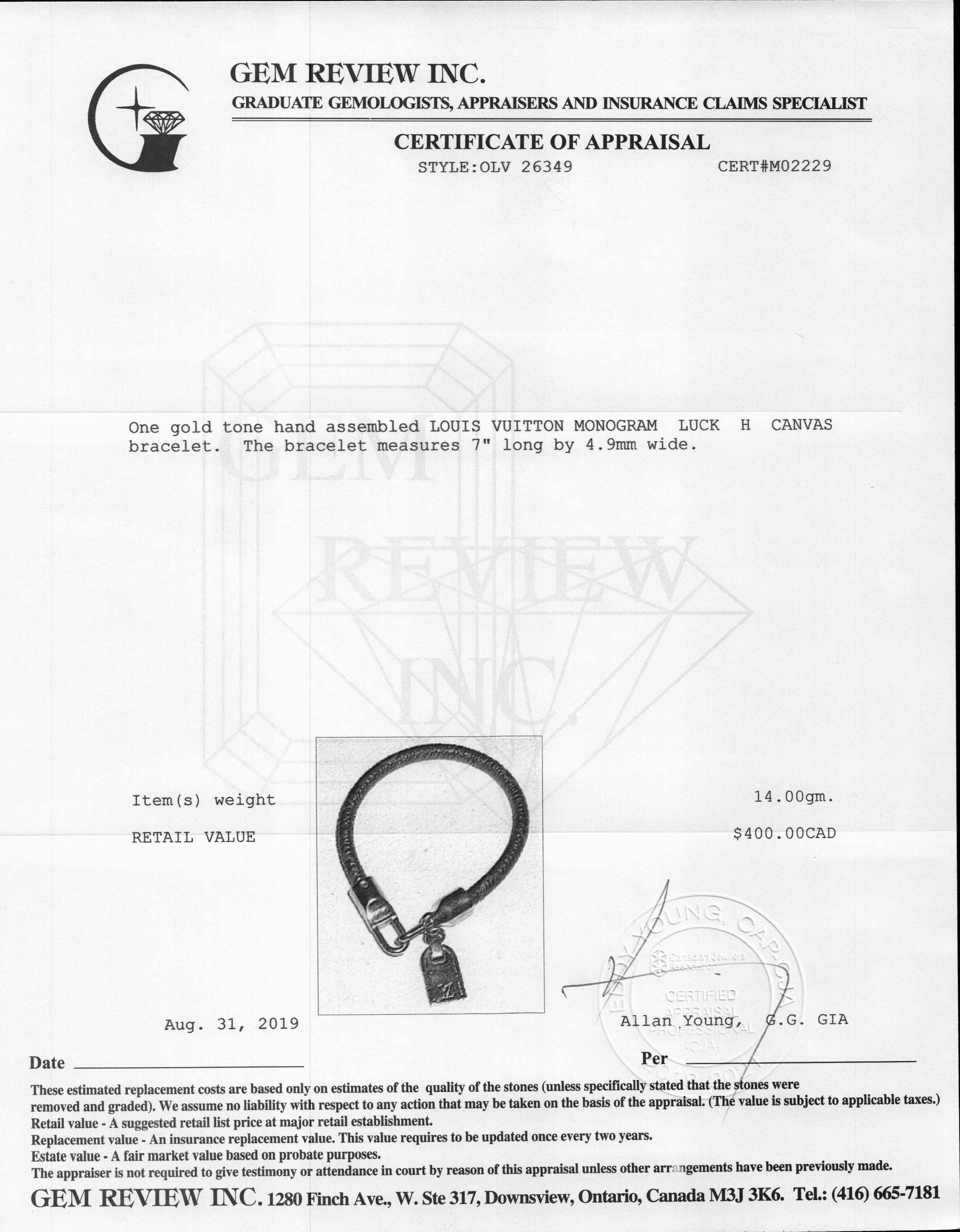 Louis Vuitton Monogram Luck It Bracelet