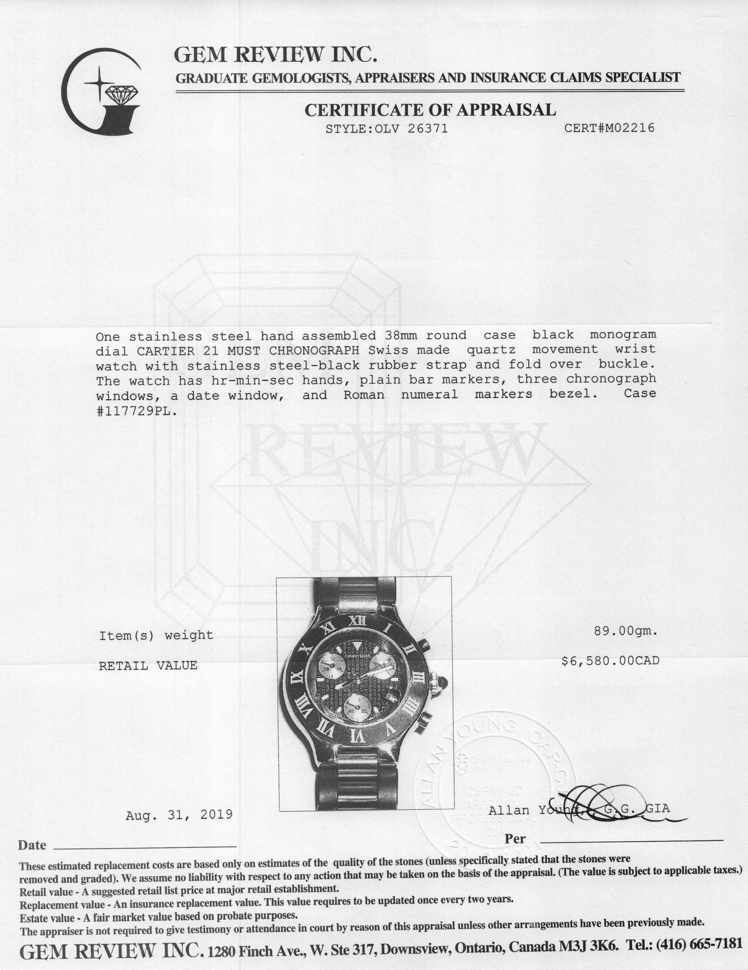 Cartier 21 Must Chronoscaph Watch