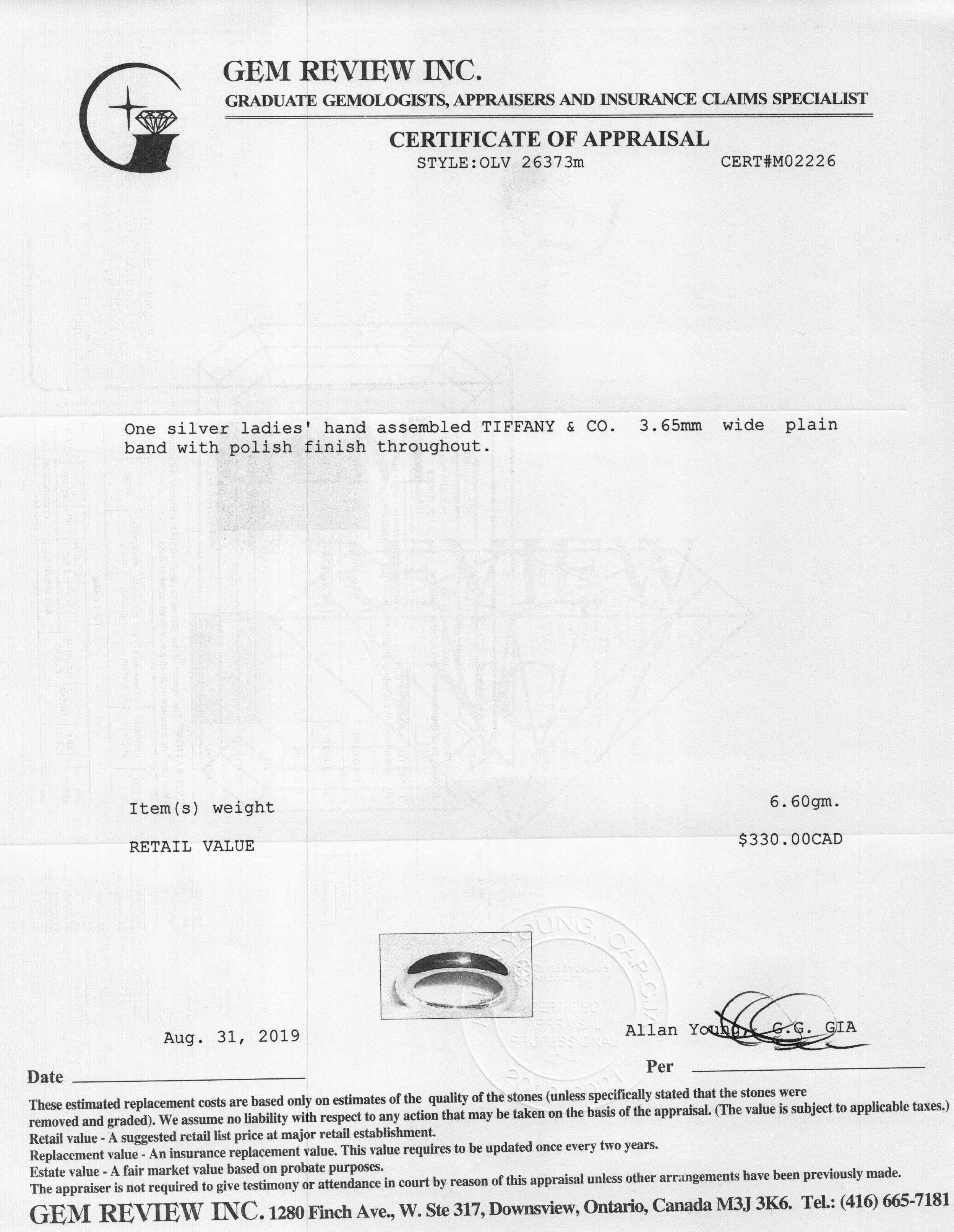 Tiffany & Co. Round Silver Band Ring