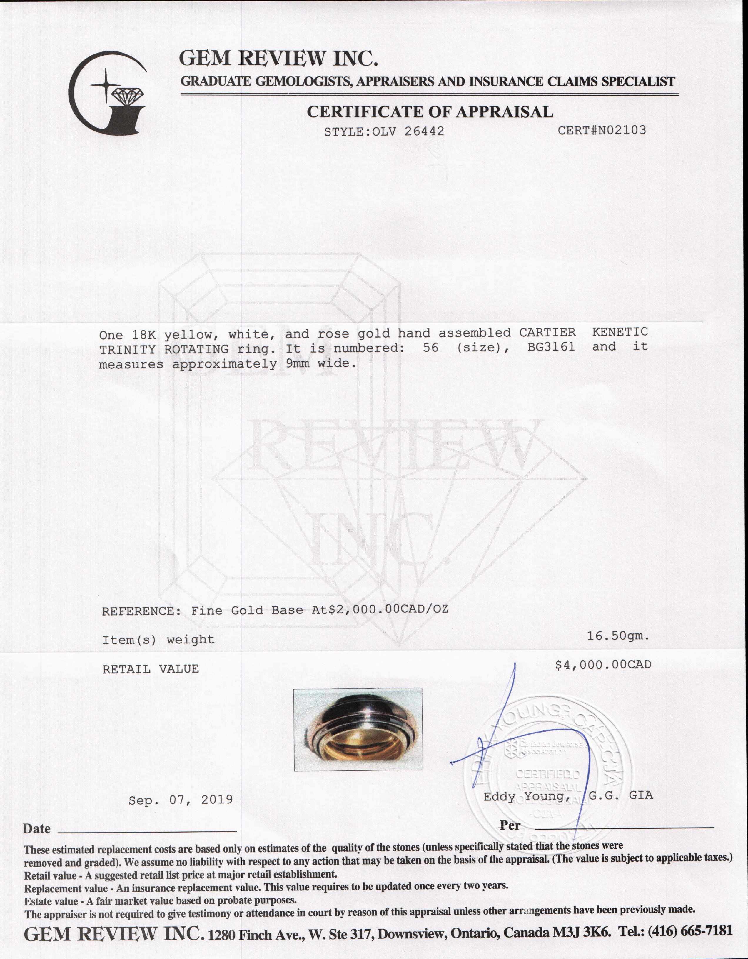 Cartier Kinetic Trinity Rotating Ring