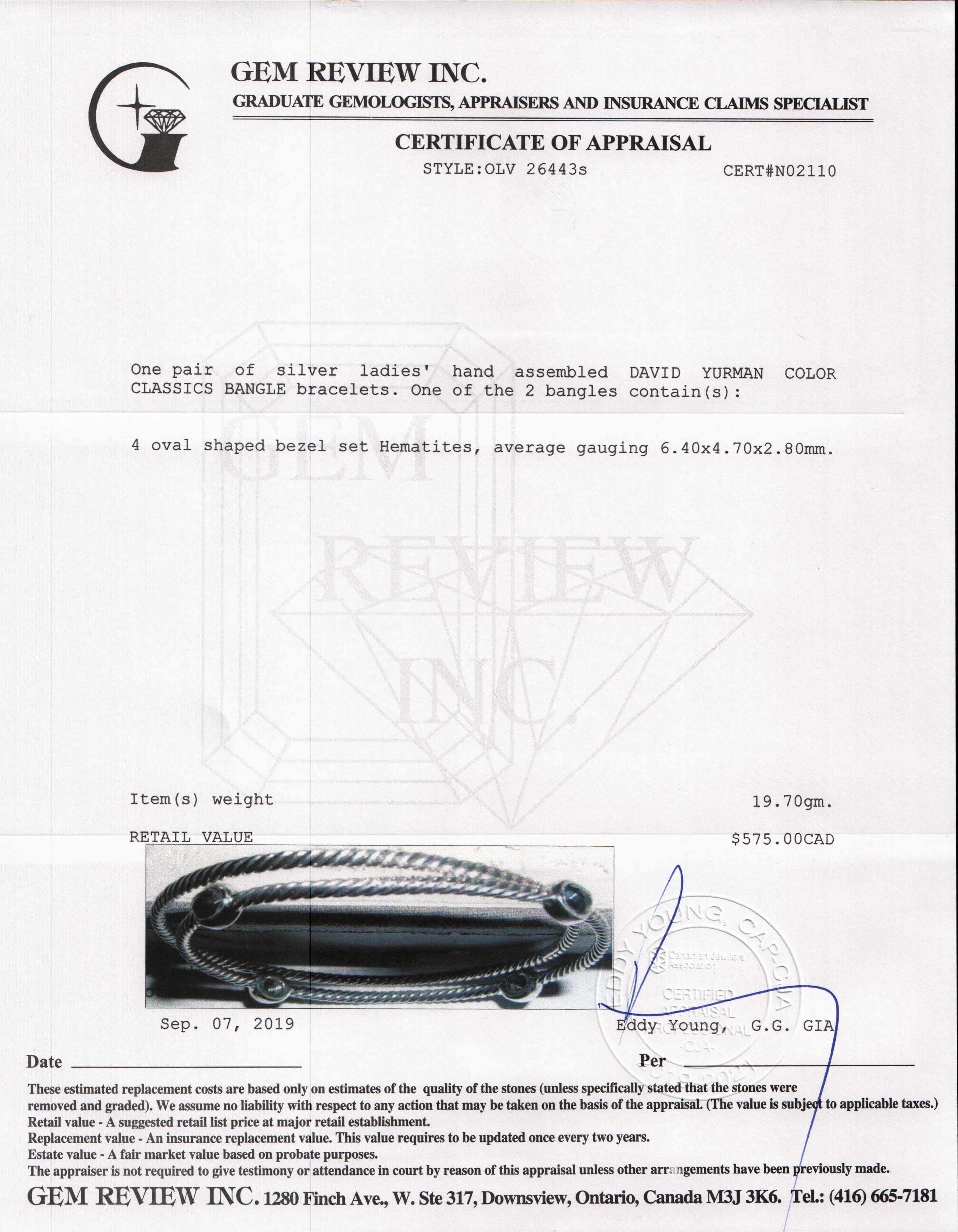 David Yurman Color Classics Bangles with Hematite