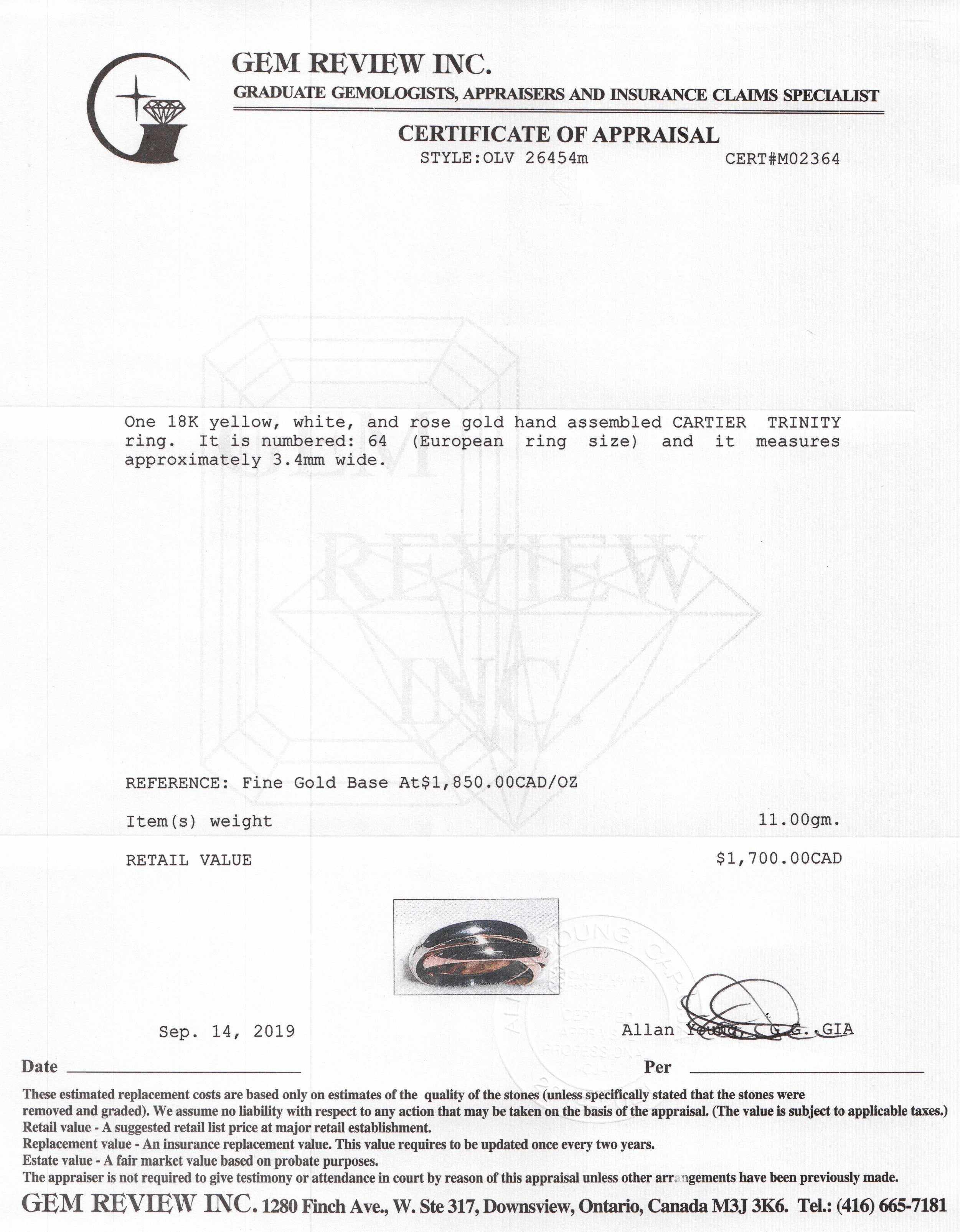 Cartier Trinity Rolling Ring