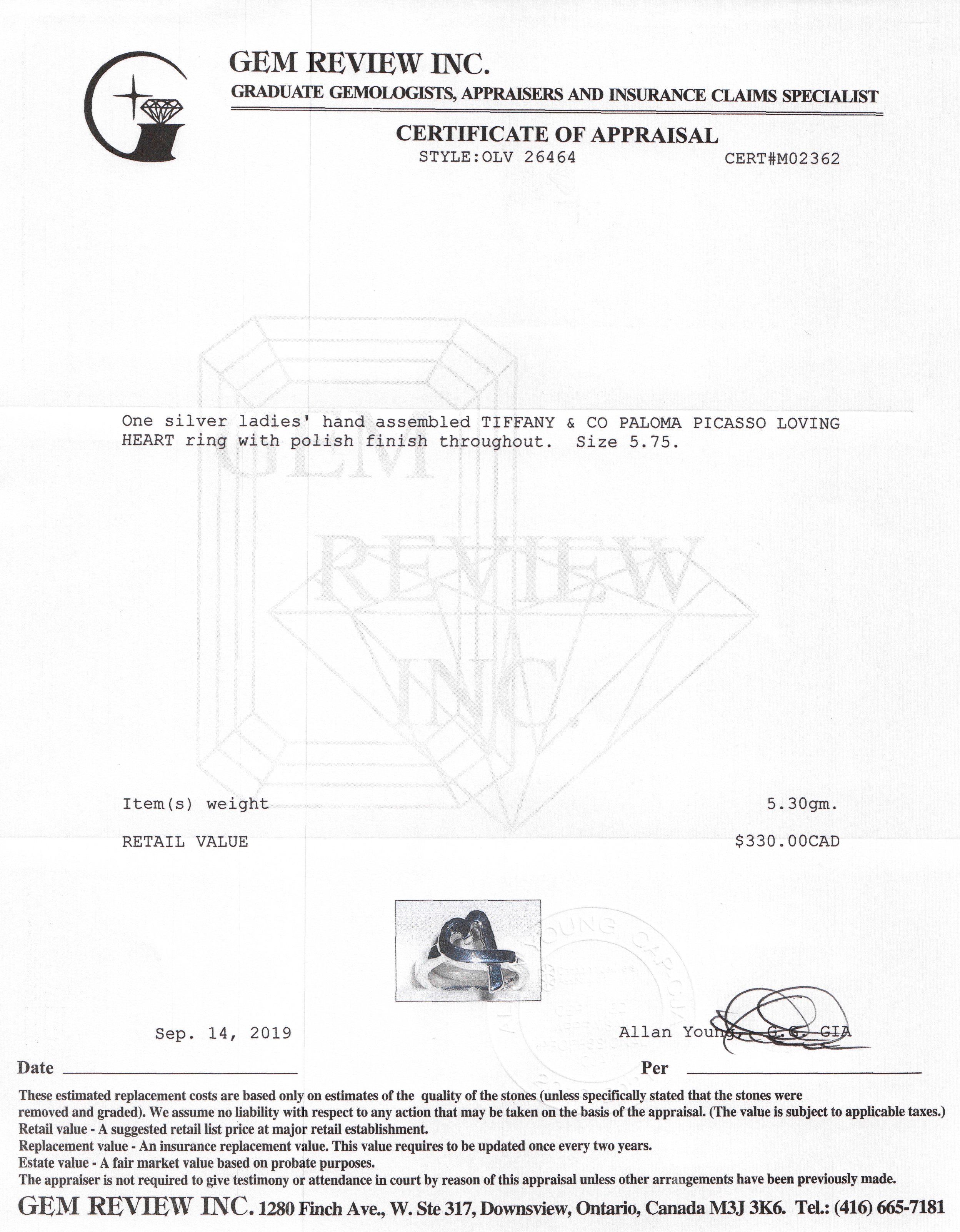 Tiffany & Co. Paloma Picasso Loving Heart Ring